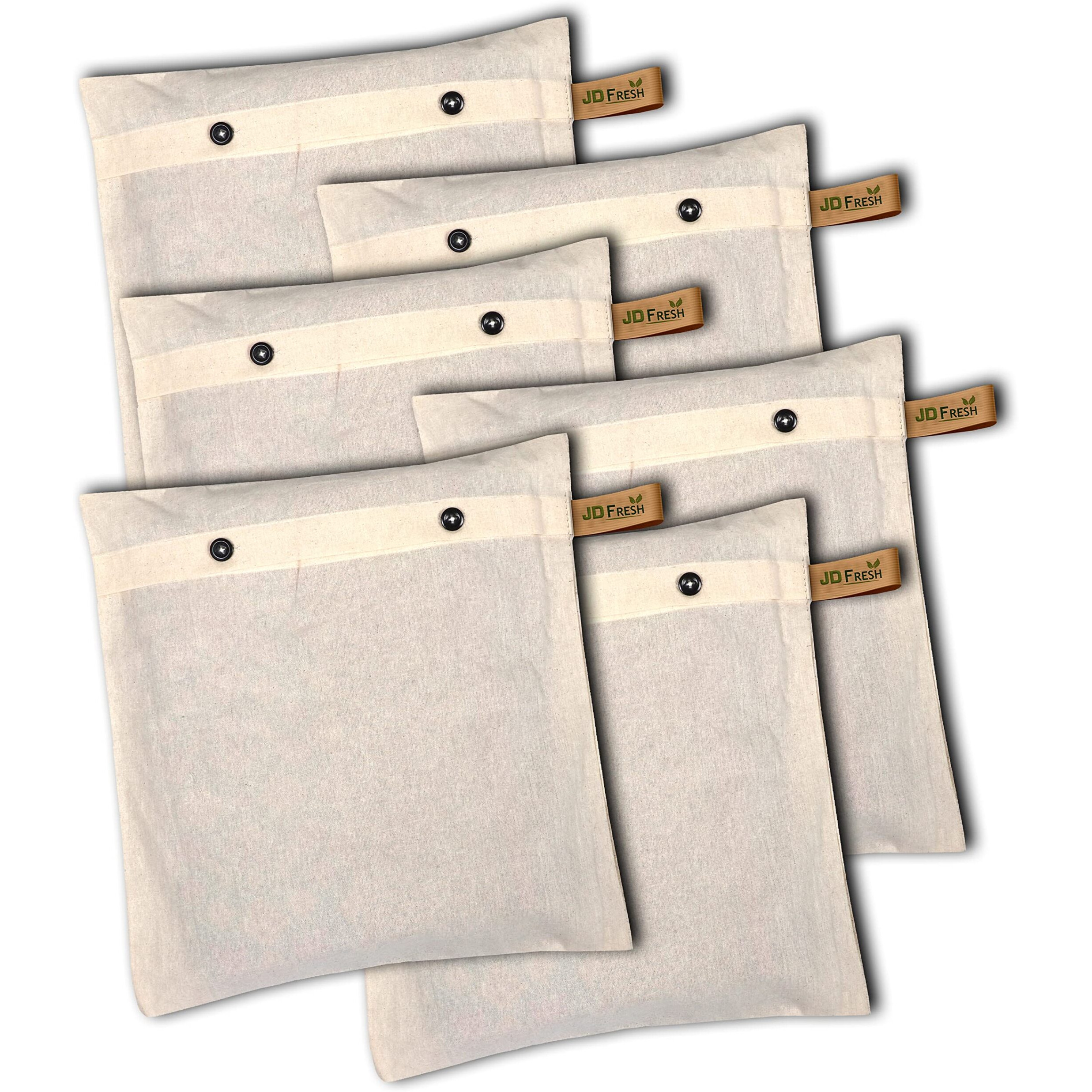 Jd Fresh 6 Pcs Saree Storage Bags Wardrobe Organizer For Storage|Saree Bag For Clothes Storage|Cloth Storage Cover Set Of 6 (16X14 Inches), Cotton, Beige