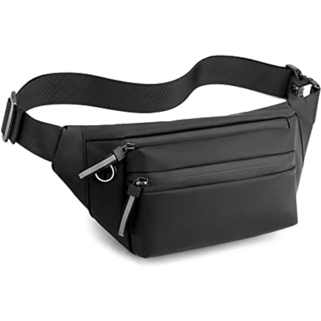 Ketmart Waist Pack Travel Handy Hiking Zip Pouch Document Money Phone Belt Sport Bag For Men And Women And Adult Leather (Black)