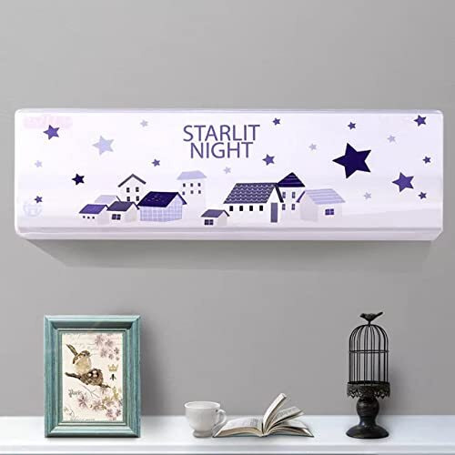 Darshanam World Polyester Printed Air Conditioning Dust Cover Folding Designer Ac Cover For Indoor Split Ac 1.5 Ton (97 X 31 X 21 .5 Cm ) (Starlit Night)