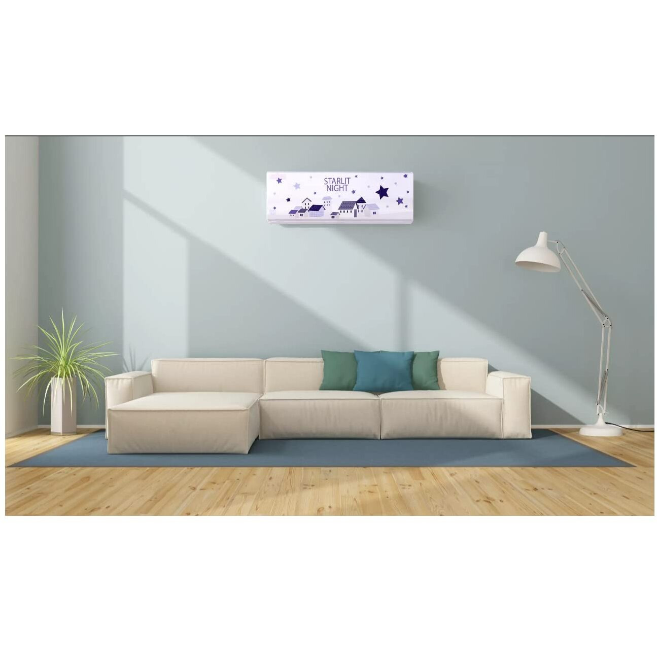 Darshanam World Polyester Printed Air Conditioning Dust Cover Folding Designer Ac Cover For Indoor Split Ac 1.5 Ton (97 X 31 X 21 .5 Cm ) (Starlit Night)