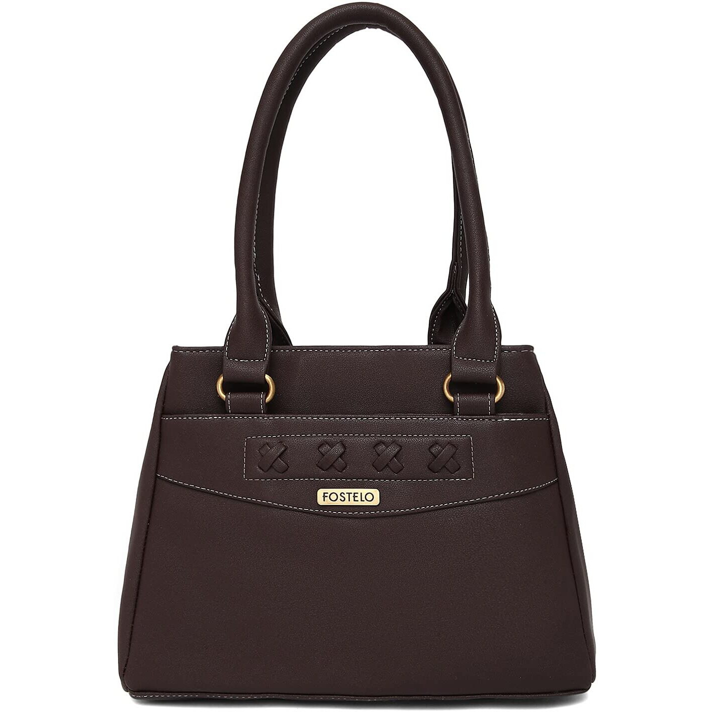 Fostelo Women's Vegan Leather Alano Handbags Shoulder Hobo Bag Ladies Purse (Brown) (Large)