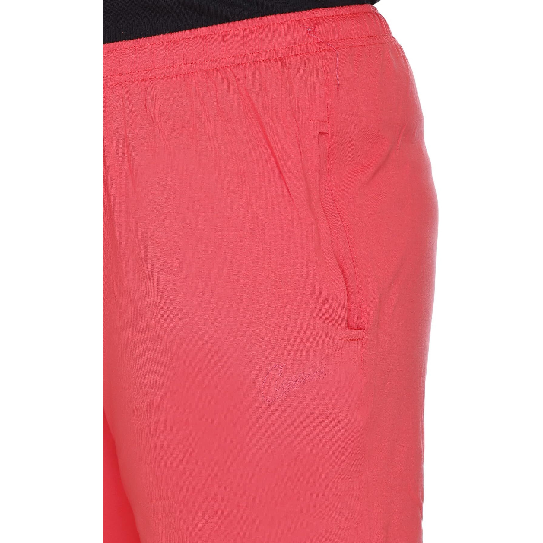 Cupid Women Plus Size Cotton Plain Comfortable Track Pant, Lower, Sports Trouser, Joggers, Lounge N Daily Gym Wear For Ladies_6X-Large_Coral Red