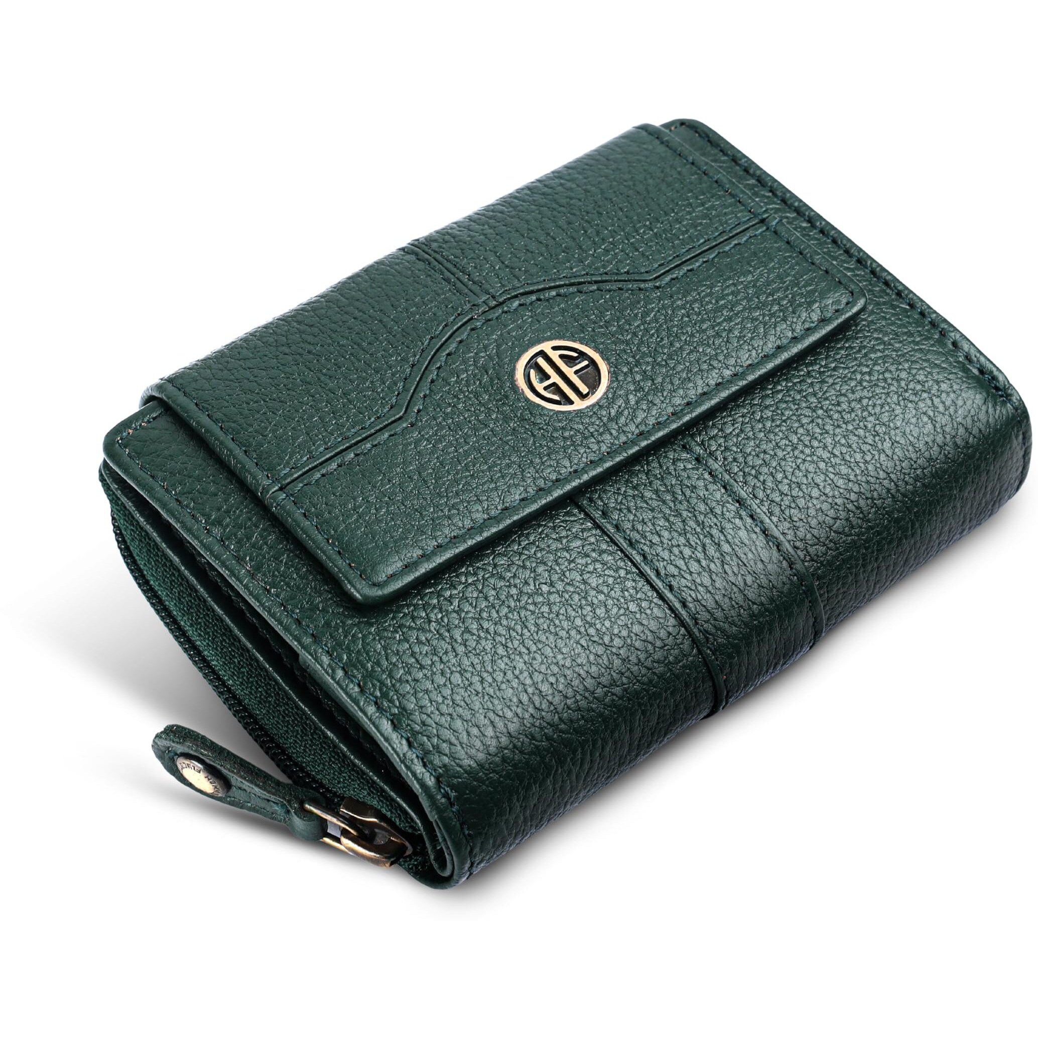 Hammonds Flycatcher Leather Ladies Wallet For Woman With 14 Card Slots - Clutch Purse For Women, Ladies Wallet For Women Stylish, Ladies Purse For Women Wallet, Purse For Woman, Green