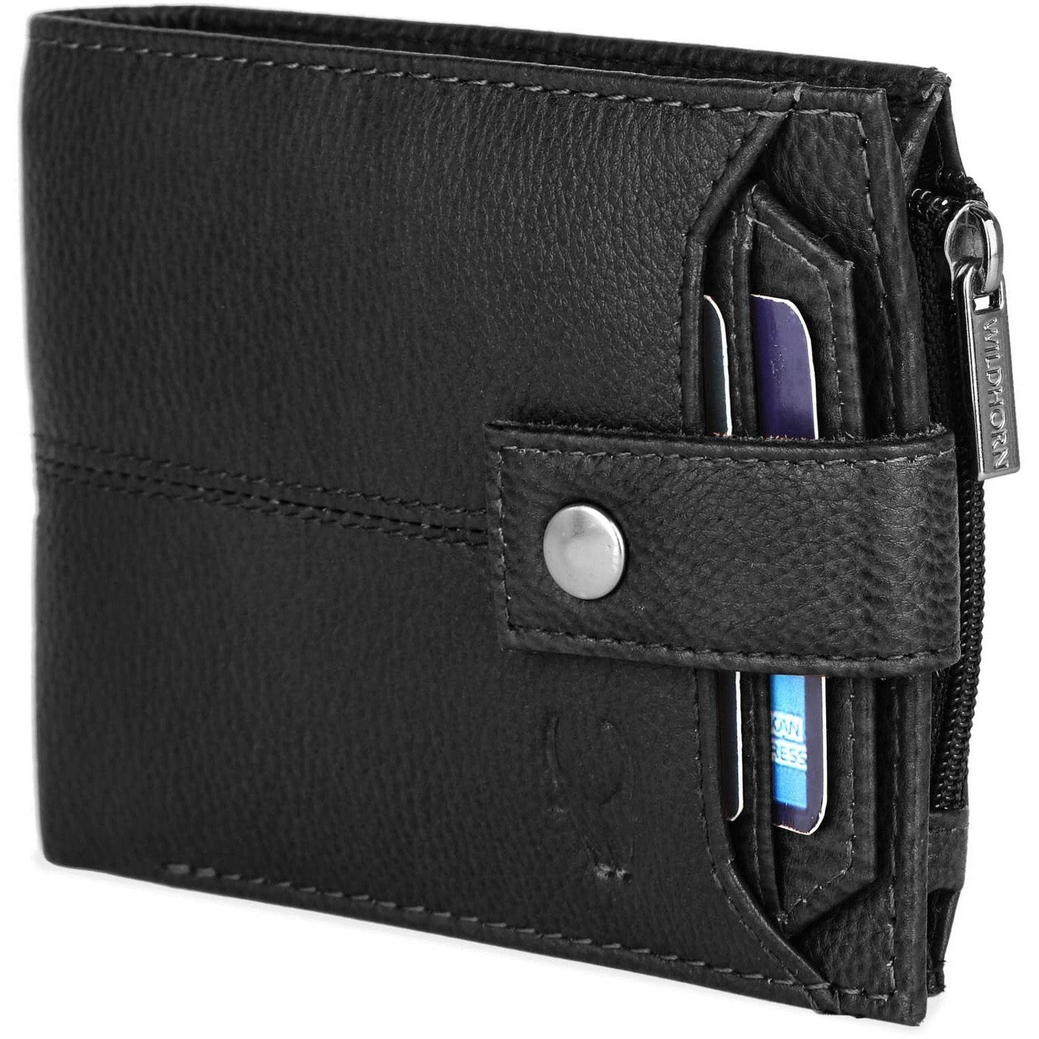 Wildhorn Rfid Protected Leather Wallet For Men, Black
