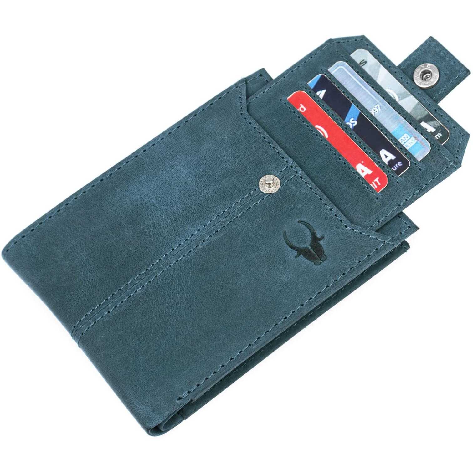 Wildhorn Rfid Protected Leather Wallet For Men, Blue Hunter