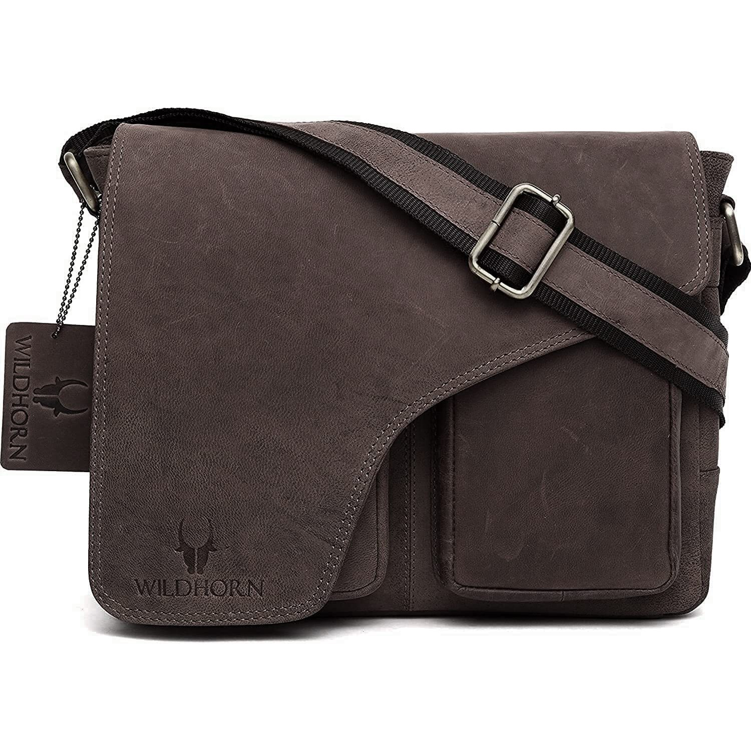 Wildhorn Leather Messenger Bag For Men I Handcrafted I Adjustable Strap I DimensionL- 11 Inch H-9.5 Inch W- 3 Inch