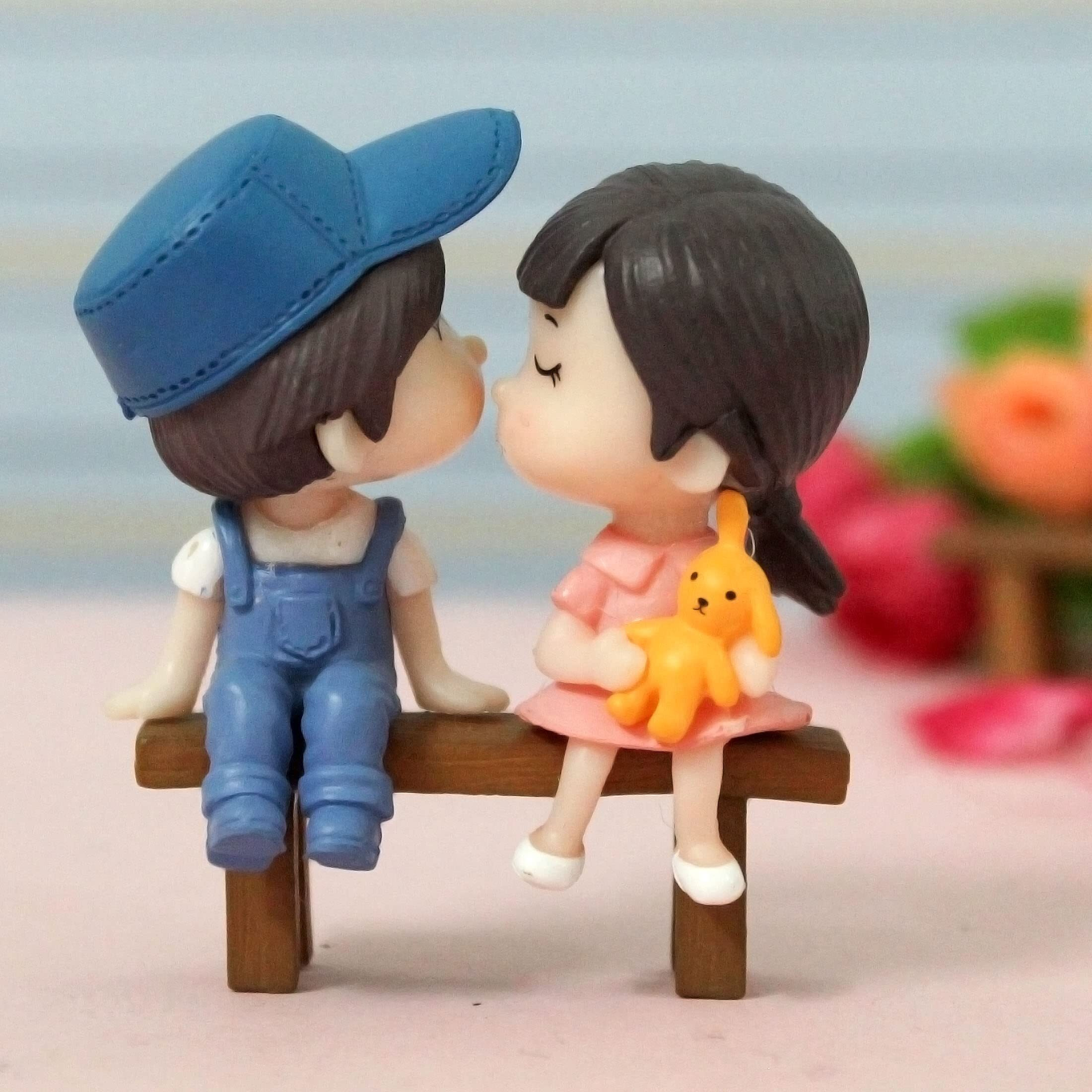 Tied Ribbons Valentine Gift Decorative Miniature Romantic Love Couple Statue Showpiece Gift For Girlfriend Boyfriend Husband Wife Girls Boys Wedding Anniversary Birthday Valentine Gifts