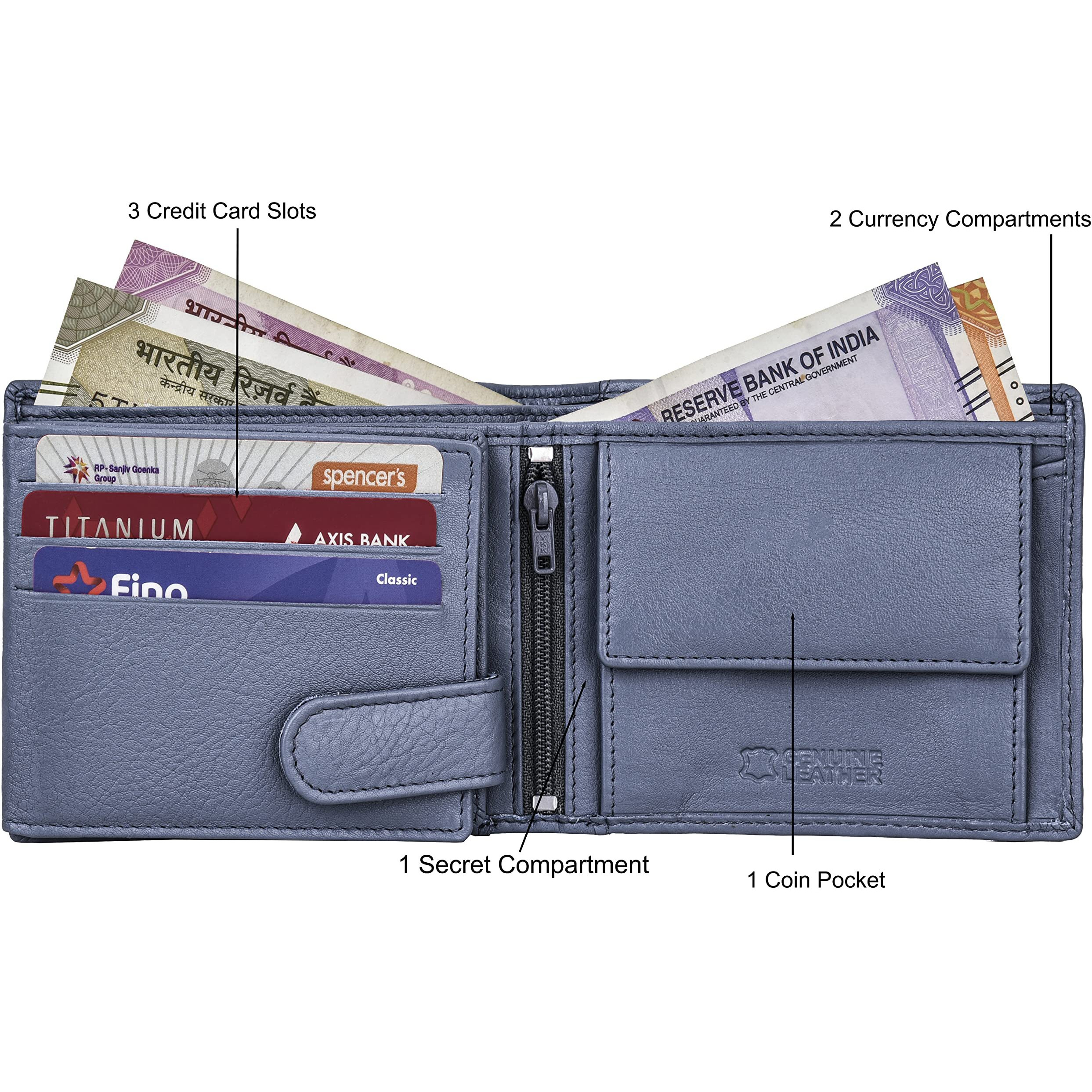 Urban Forest Oliver Pale Blue Leather Wallet For Men