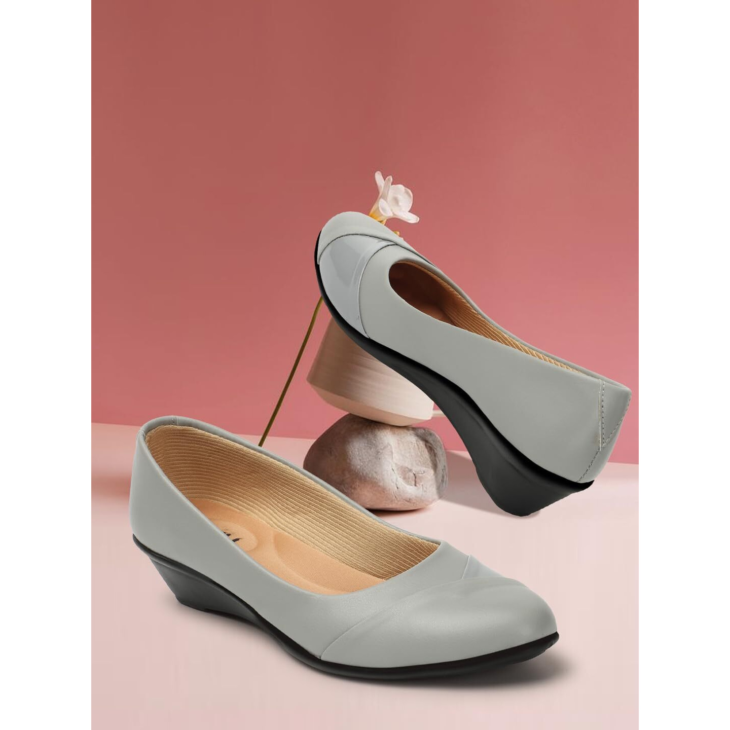 Denill Women Wedge Ballet Shoes Uk- 3 Grey