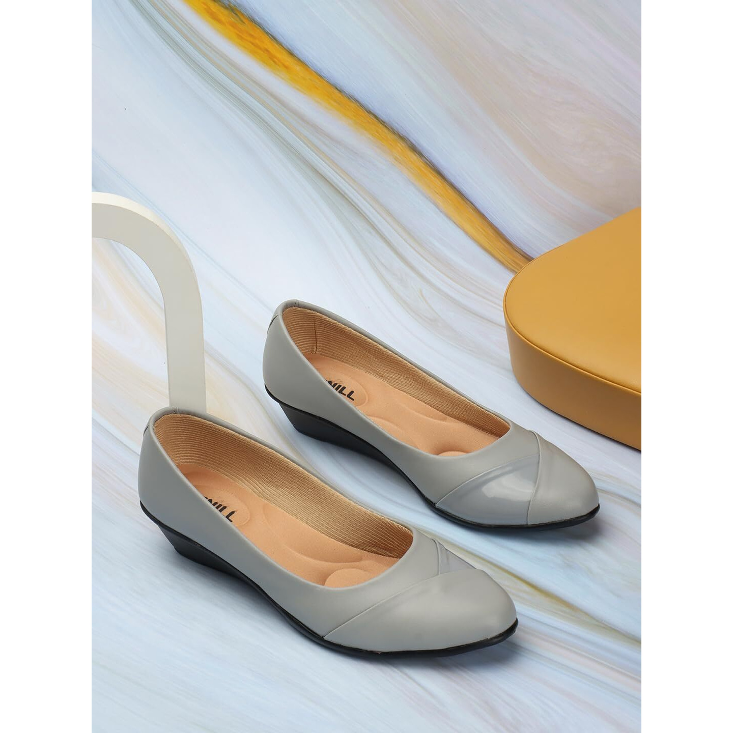 Denill Women Wedge Ballet Shoes Uk- 4 Grey