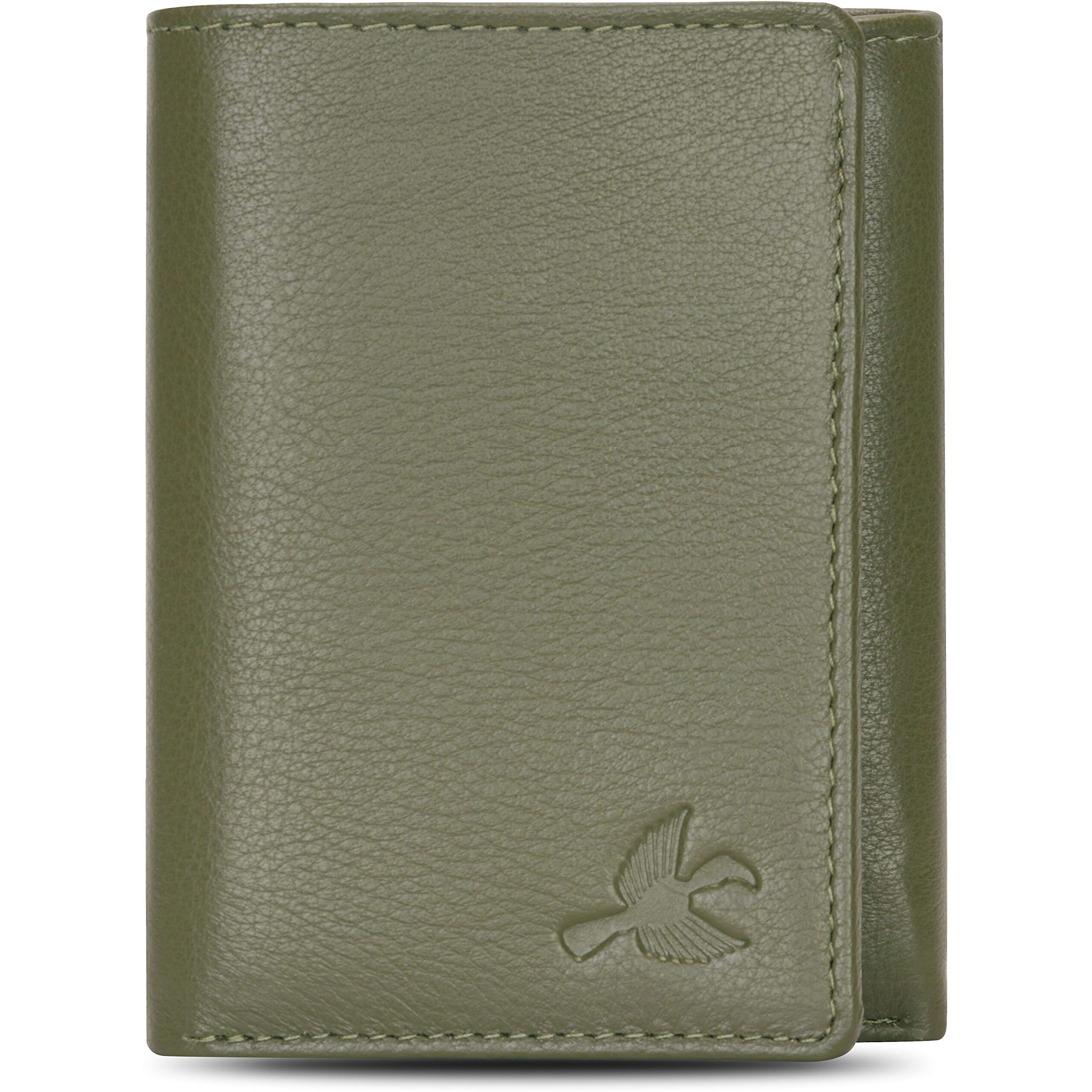 Hornbull Trifold Green Genuine Leather Wallet For Men | Mens Wallet With Rfid Blocking | Gift Set