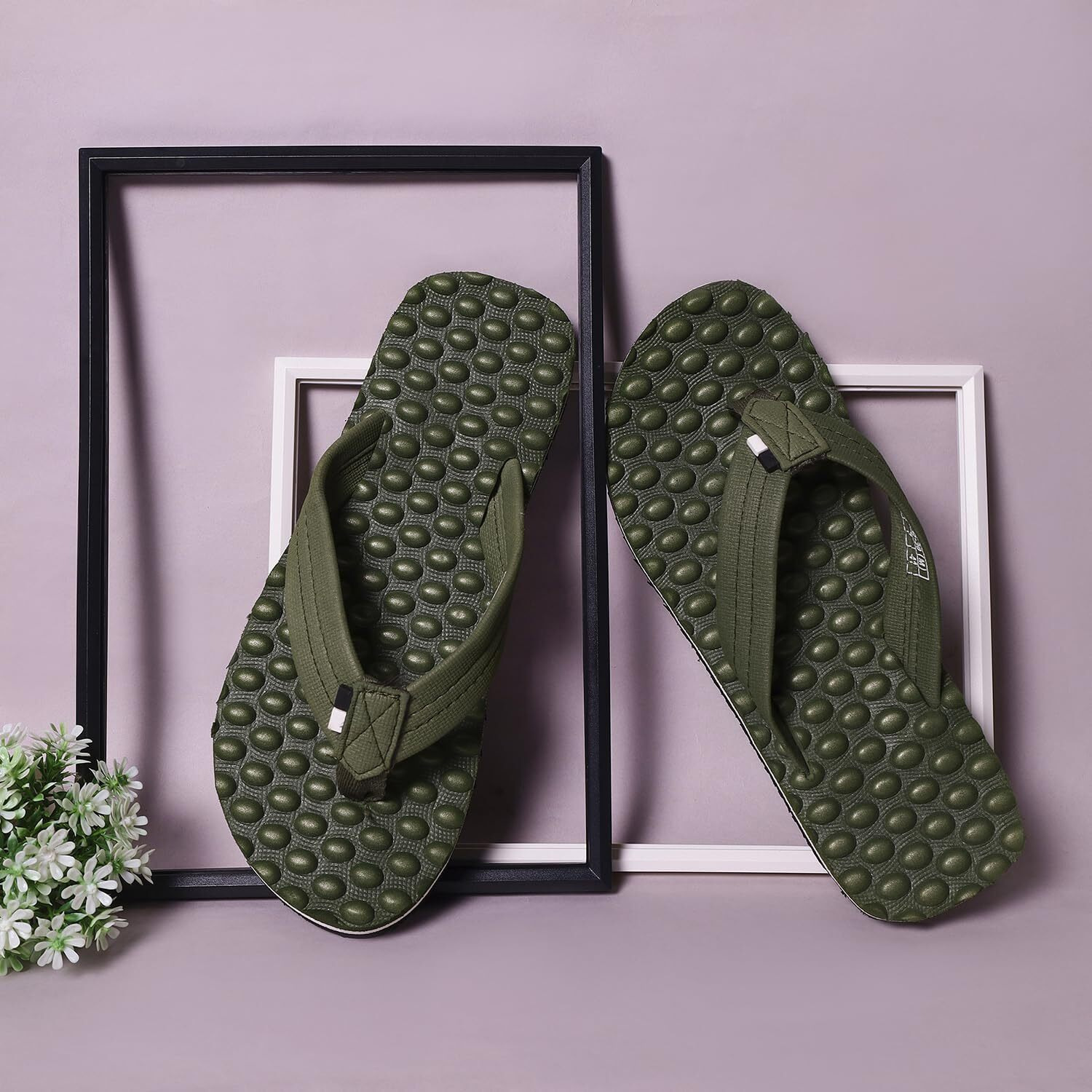 Doctor Extra Soft House Slipper For Men's Care |Orthopaedic | Diabetic | Comfortable | Cushion | Flip-Flop Men's & Boys Home Slides For Daily Use Bubble Softy D-30-Olive-9 Uk
