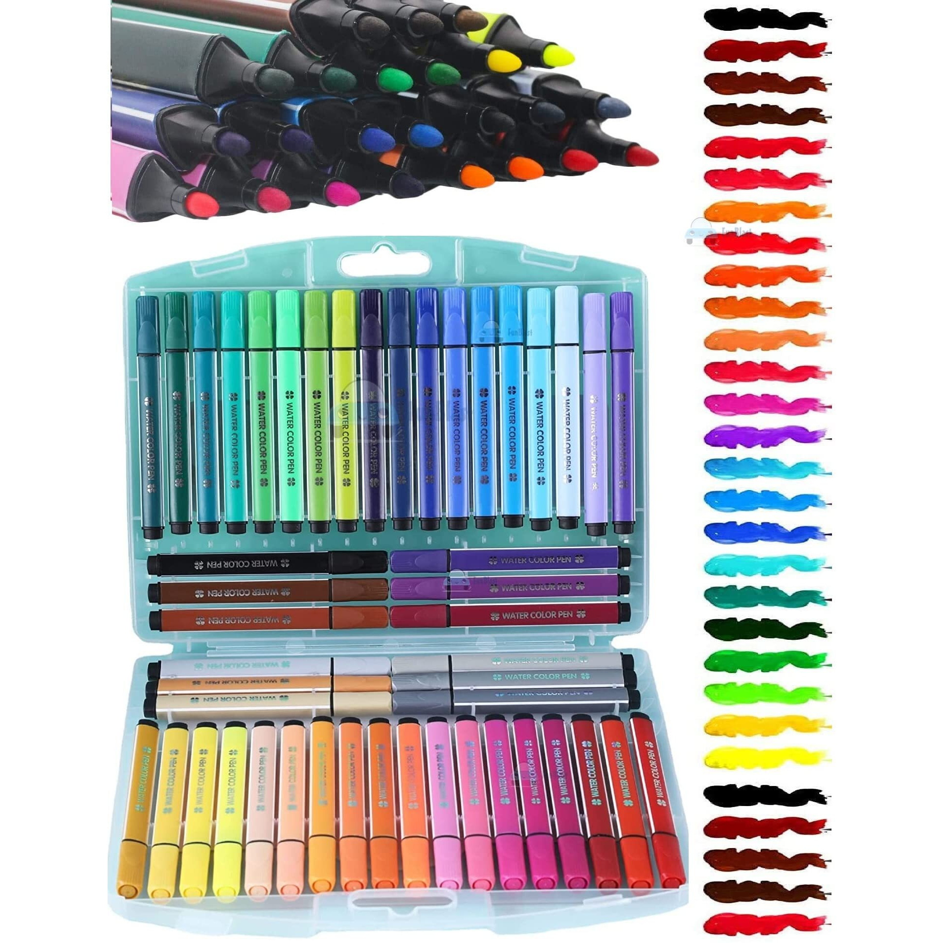 Funblast Washable Watercolor Pens Set - Colouring Kit Art Markers Colour Sketch Pens Set Kids Artists Sketching Drawing Materials Craft Supplies Return Gift (48 Watercolor Pen Set)