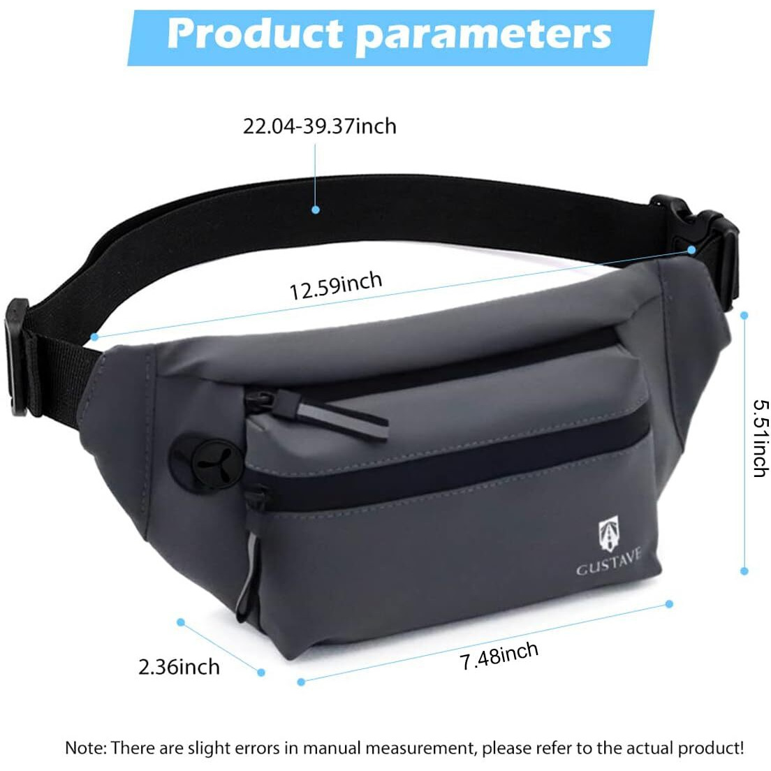 Large Waterproof Sling Backpack Chest Bag Waist Bags Fanny Pack Cross Body Travel Bag Bumbag Men Women Fanny Pack For Hiking Travel Camping Running Sports Outdoors With Adjustable Strap (Grey)