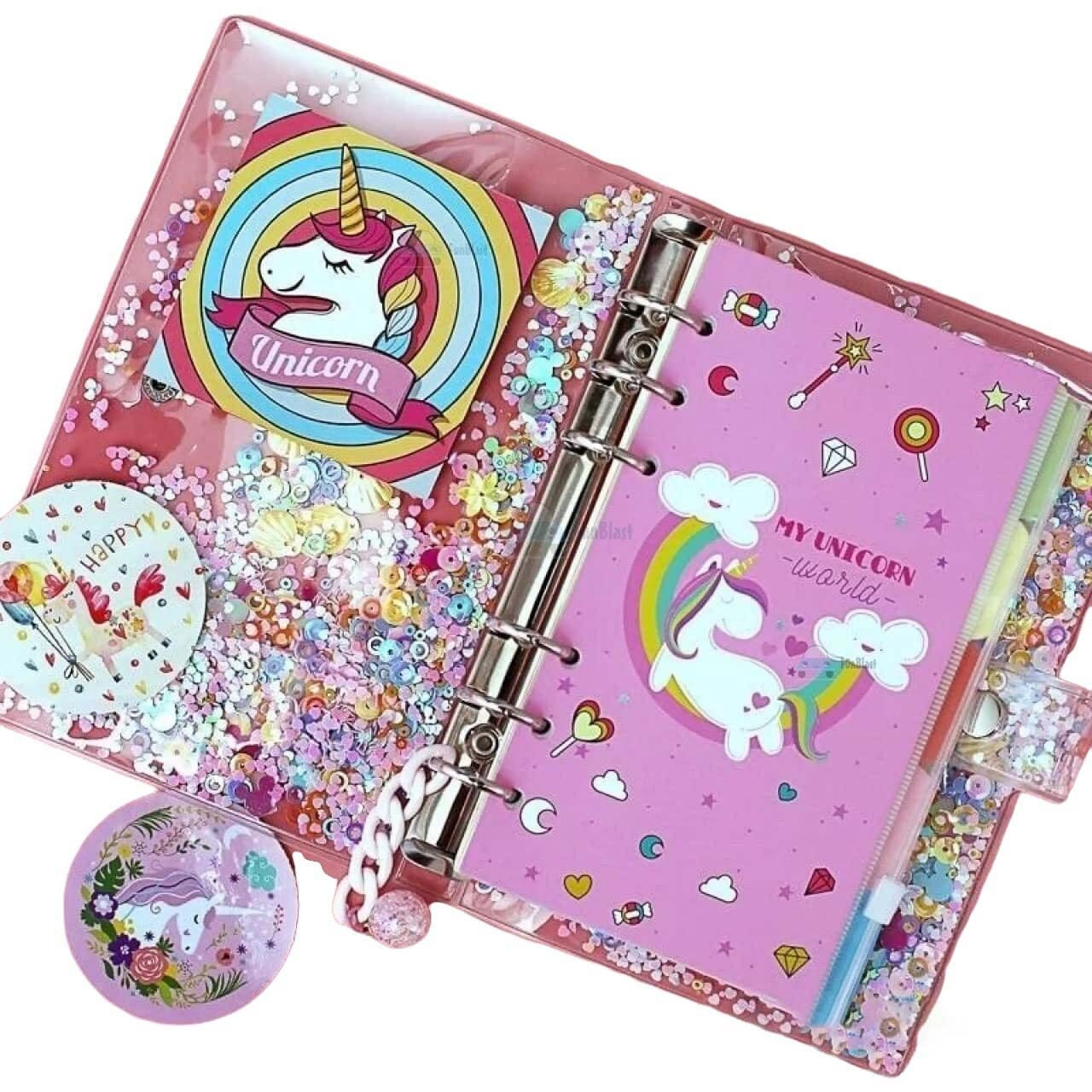 Funblast 13 In 1 Diy Unicorn Diary For Girls, Unicorn Notebook For Girls With Pen, Unicorn Kit For Girl, Unicorn Return Gift For Girl, Kid Diary Unicorn - Diy Diary For Kids/Girl, 40 Pages, Multicolor