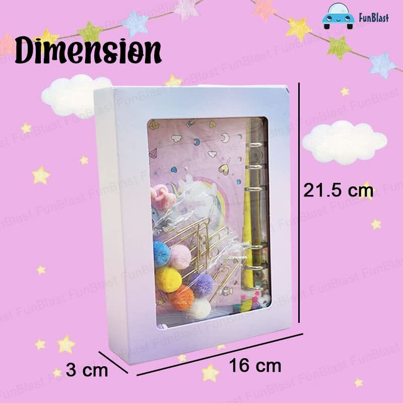 Funblast 13 In 1 Diy Unicorn Diary For Girls, Unicorn Notebook For Girls With Pen, Unicorn Kit For Girl, Unicorn Return Gift For Girl, Kid Diary Unicorn - Diy Diary For Kids/Girl, 40 Pages, Multicolor