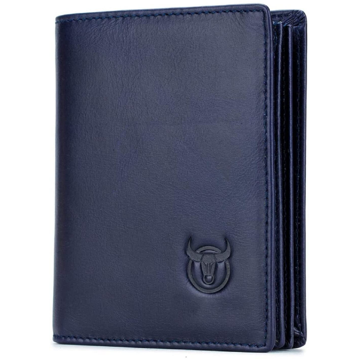 Contacts Men's Genuine Leather Wallet | Rfid Blocking Wallet For Men| 14 Card Slots, 1 Id Window | Large Capacity Can Hold 50 Currency Notes (Blue)