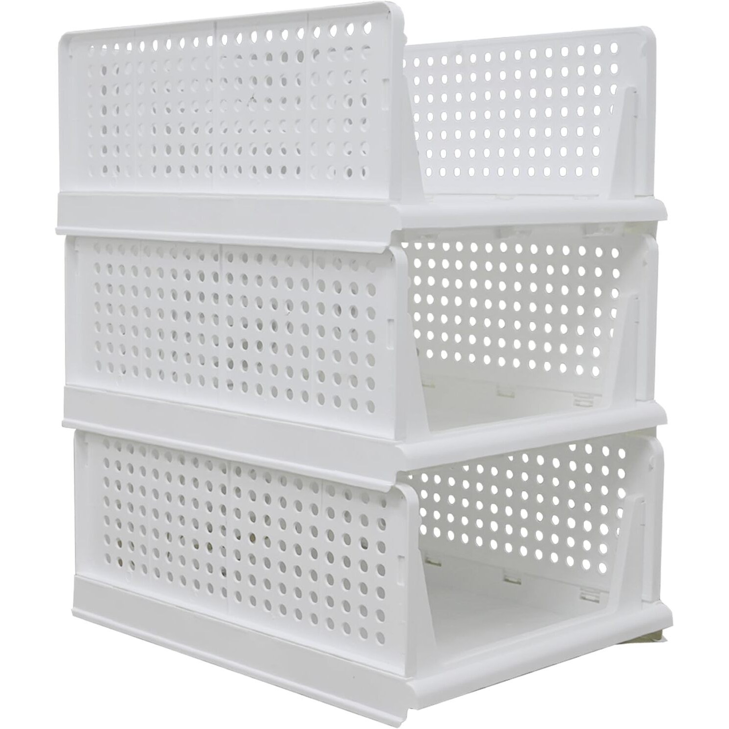 Aditya Polymers Pack Of 3 Pcs.(Large) Wardrobe Closet Organizer For Clothes| Foldable Stackable Multi Purpose Storage Organizers|Cupboard Almirah Space Organiser| Adjustable Sliding Drawer Like Basket