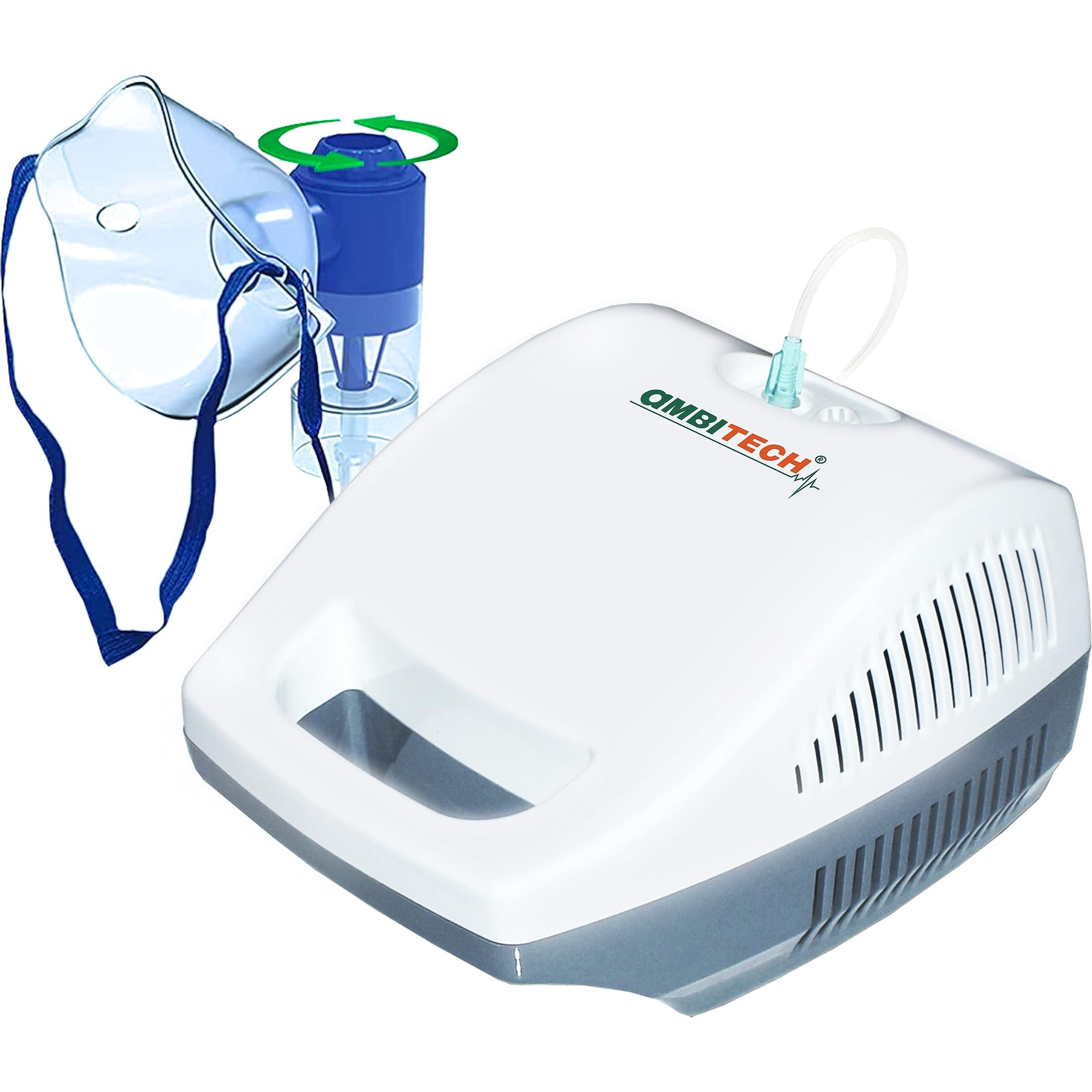 Ambitech Easy Nebulizer Machine With 2 Year Replacement Warranty For Adults & Kids, White