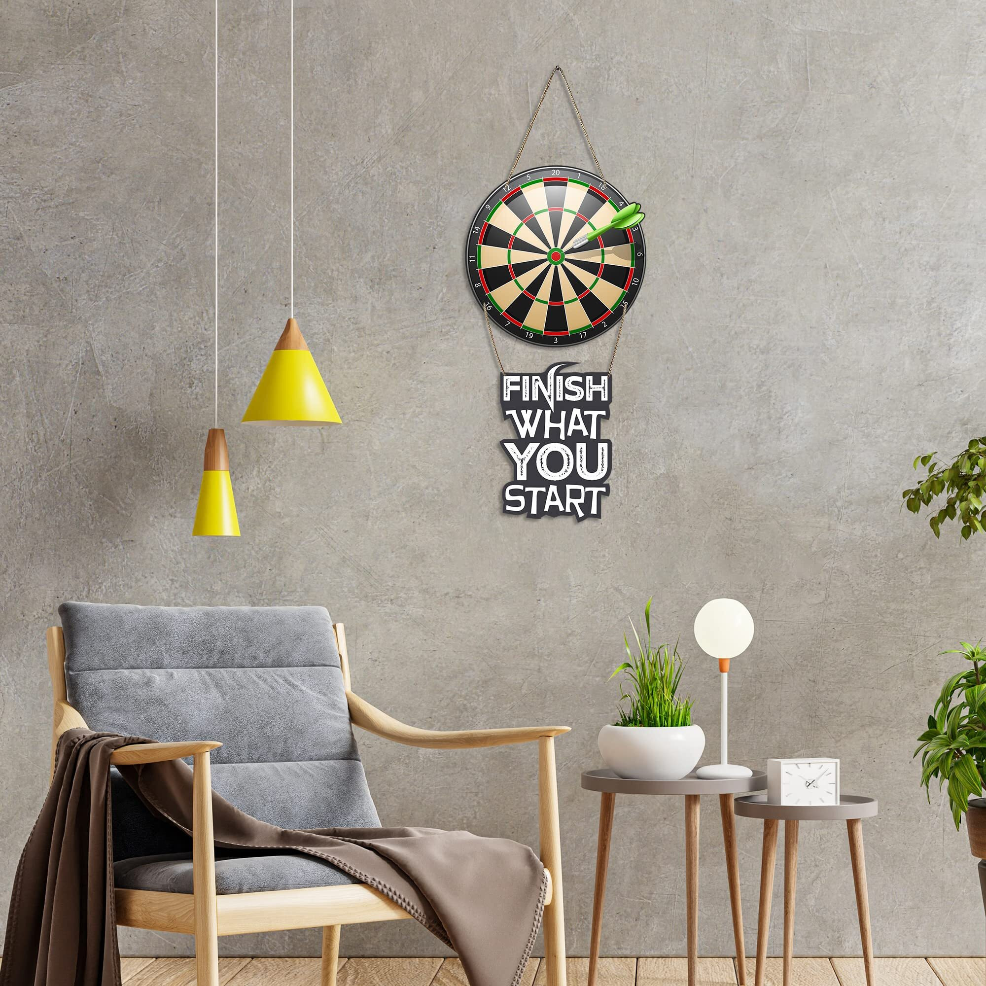 Artvibes Dart Board Printed Wooden Wall Hanging With Quotes For Home Decor | Office | Gifts | Living Room | Bedroom | Wooden Decorative Items | Modern Decoration | Wall Art Paining(Wh_5703N)