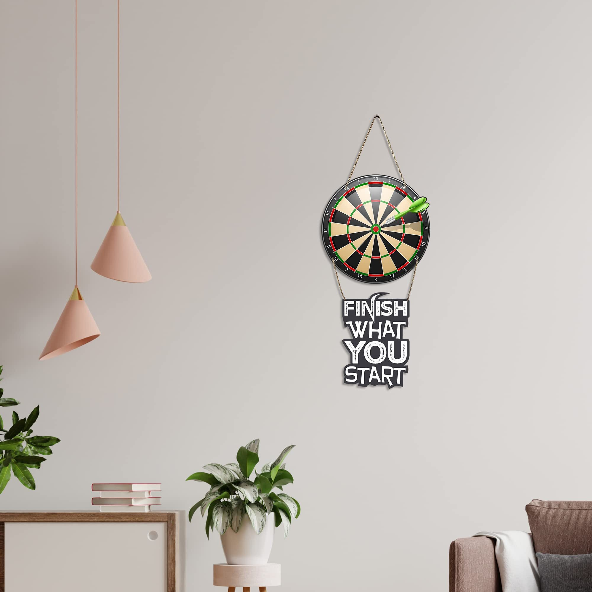 Artvibes Dart Board Printed Wooden Wall Hanging With Quotes For Home Decor | Office | Gifts | Living Room | Bedroom | Wooden Decorative Items | Modern Decoration | Wall Art Paining(Wh_5703N)