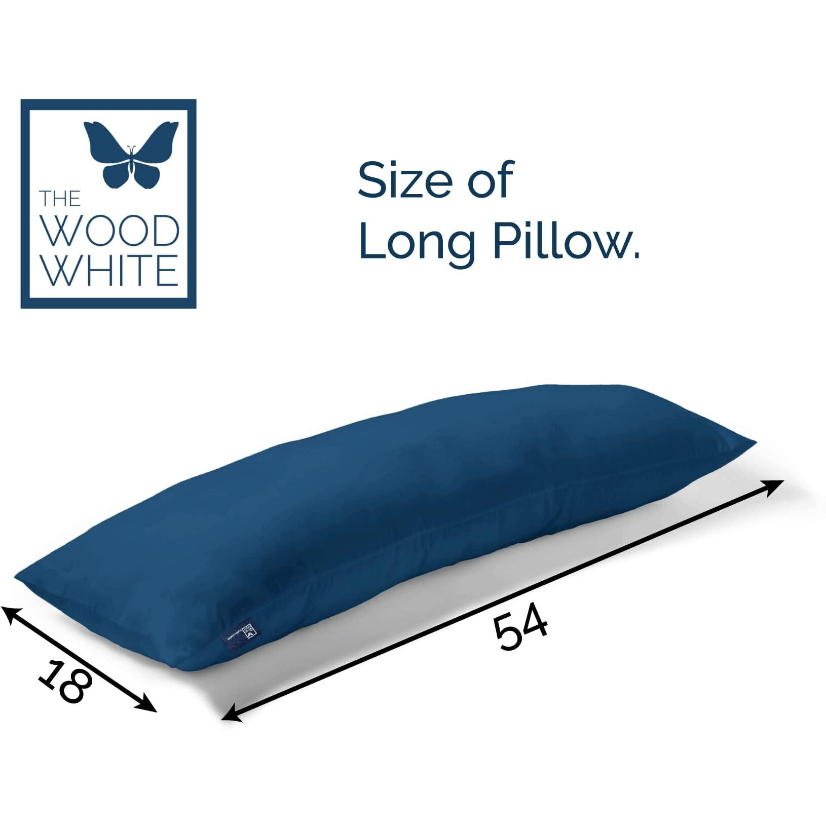 The Wood White Soft Microfiber Hug Pillow For Sleeping 18 X 54 Inch, Full Body Cuddle Pillow, Long Pillow For Bed, Pregnancy Pillow For Sleeping, Large Pillow, Blue.