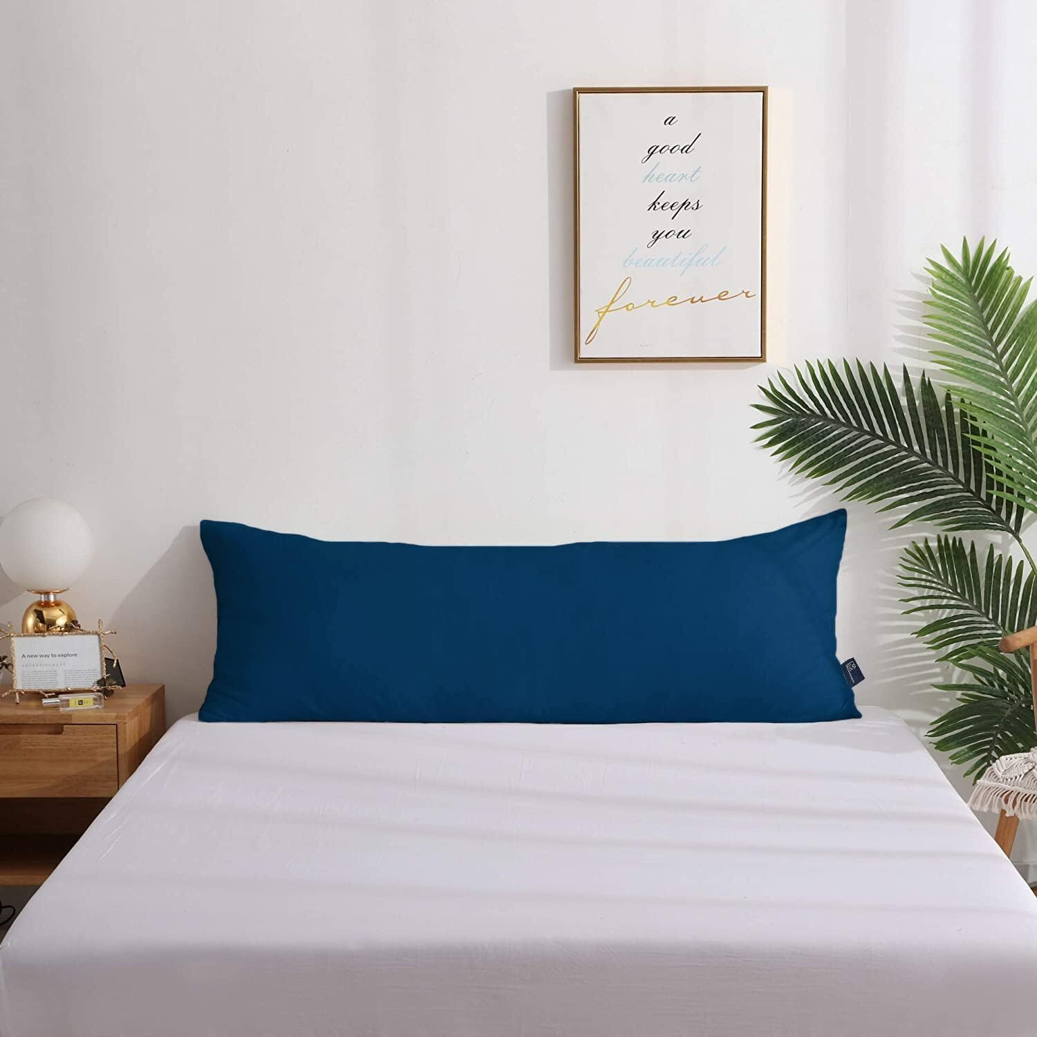 The Wood White Soft Microfiber Hug Pillow For Sleeping 18 X 54 Inch, Full Body Cuddle Pillow, Long Pillow For Bed, Pregnancy Pillow For Sleeping, Large Pillow, Blue.