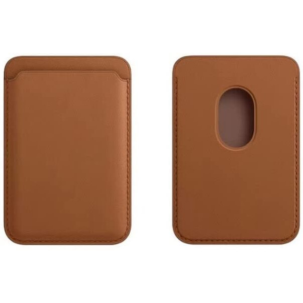 Captese Faux Leather Unisex Mag-Safe Wallet Pouch, Magnetic Credit/Debit Card Holder With Rfid Blocking For Iphone 14/13 / 12 Series (Saddle Brown)