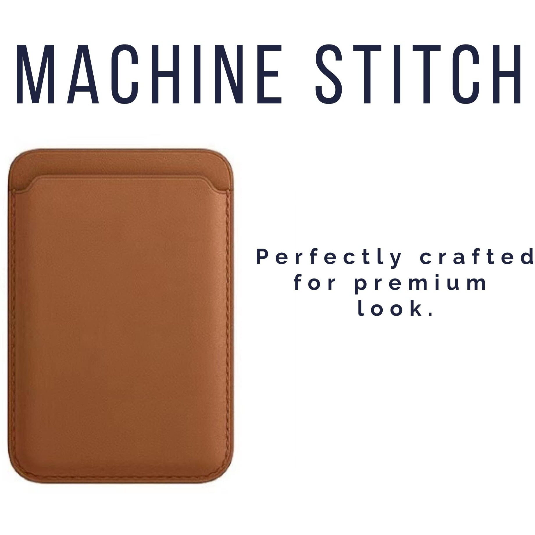 Captese Faux Leather Unisex Mag-Safe Wallet Pouch, Magnetic Credit/Debit Card Holder With Rfid Blocking For Iphone 14/13 / 12 Series (Saddle Brown)