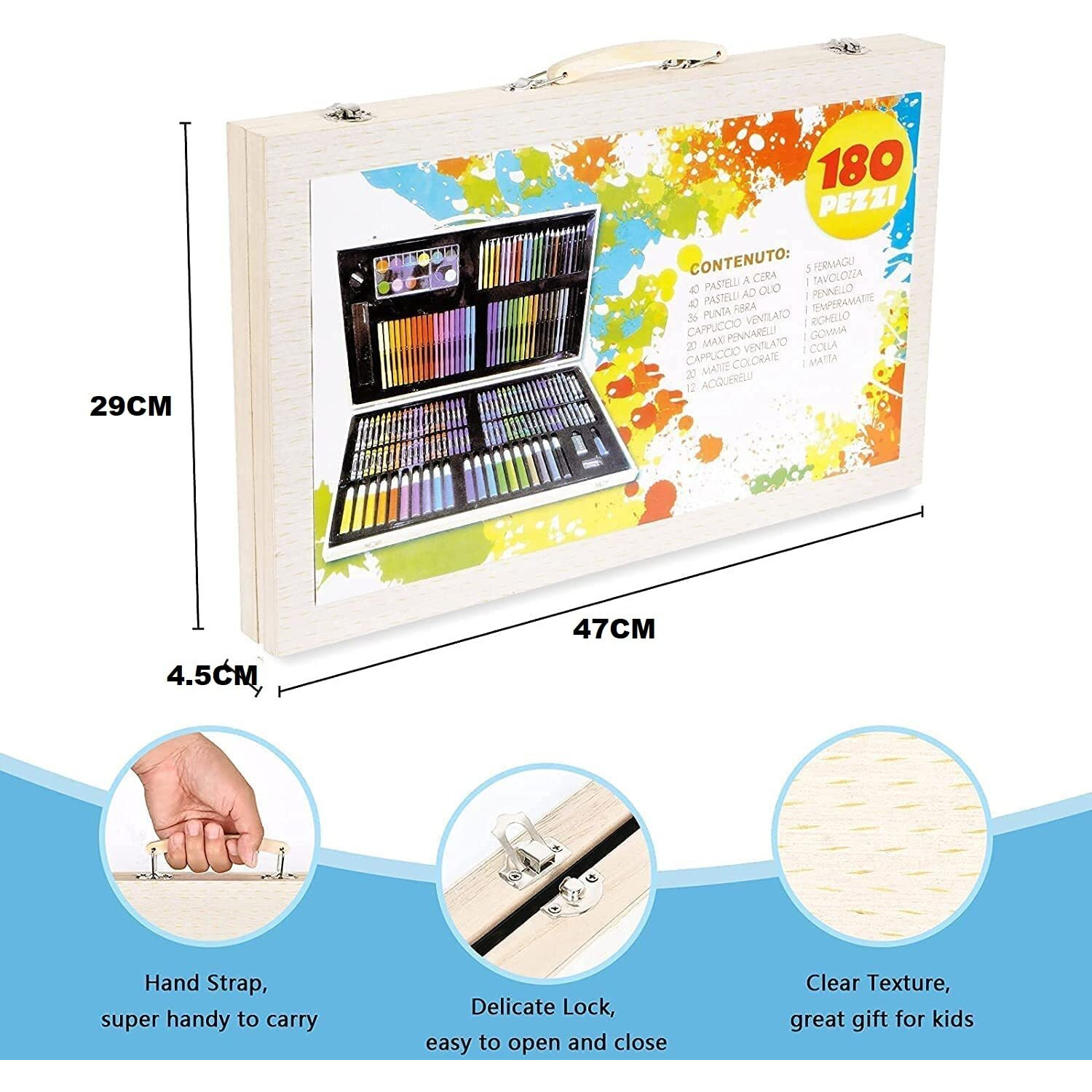Karp Children Deluxe Art Drawing Set For Kids Case Art And Craft Supplies Drawing And Painting Set Great Gift (180Pcs - Multi)
