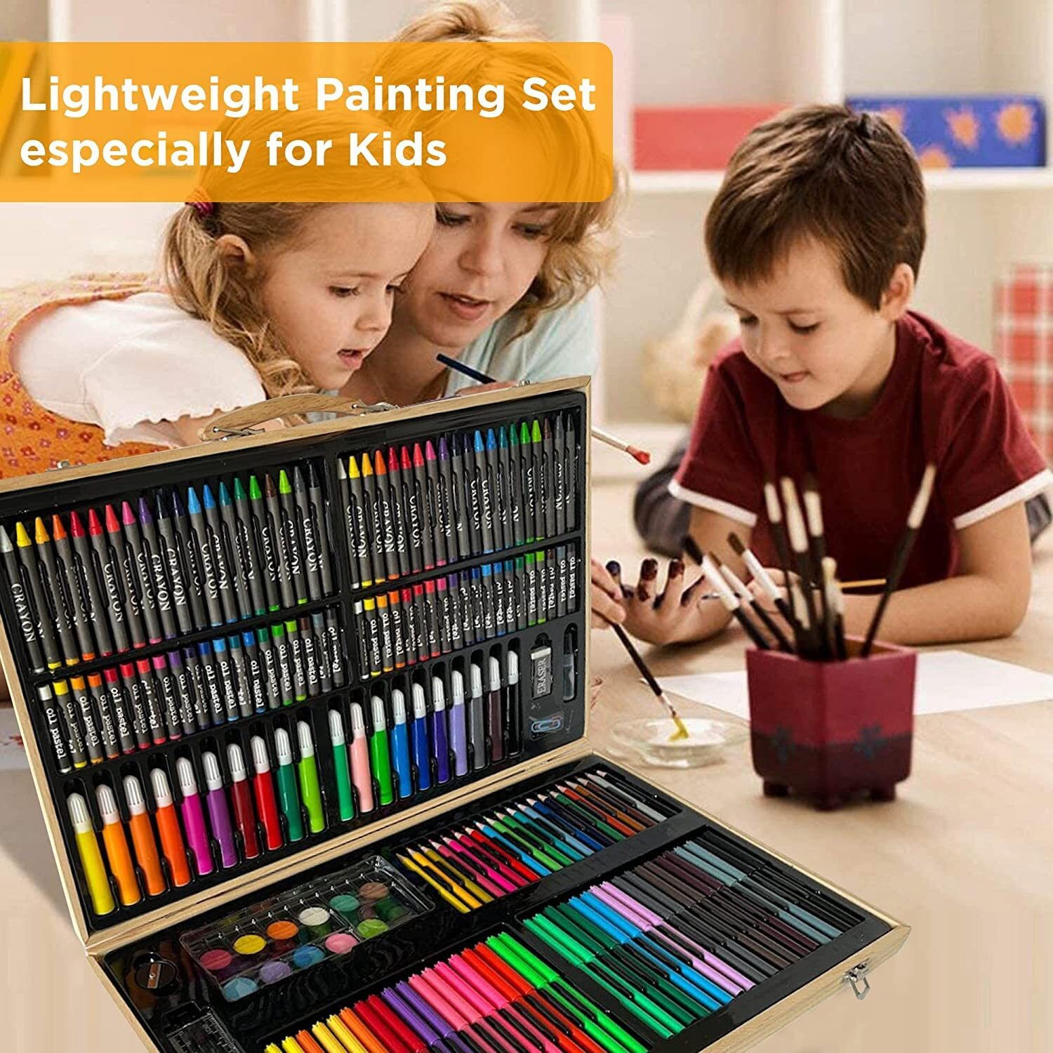 Karp Children Deluxe Art Drawing Set For Kids Case Art And Craft Supplies Drawing And Painting Set Great Gift (180Pcs - Multi)