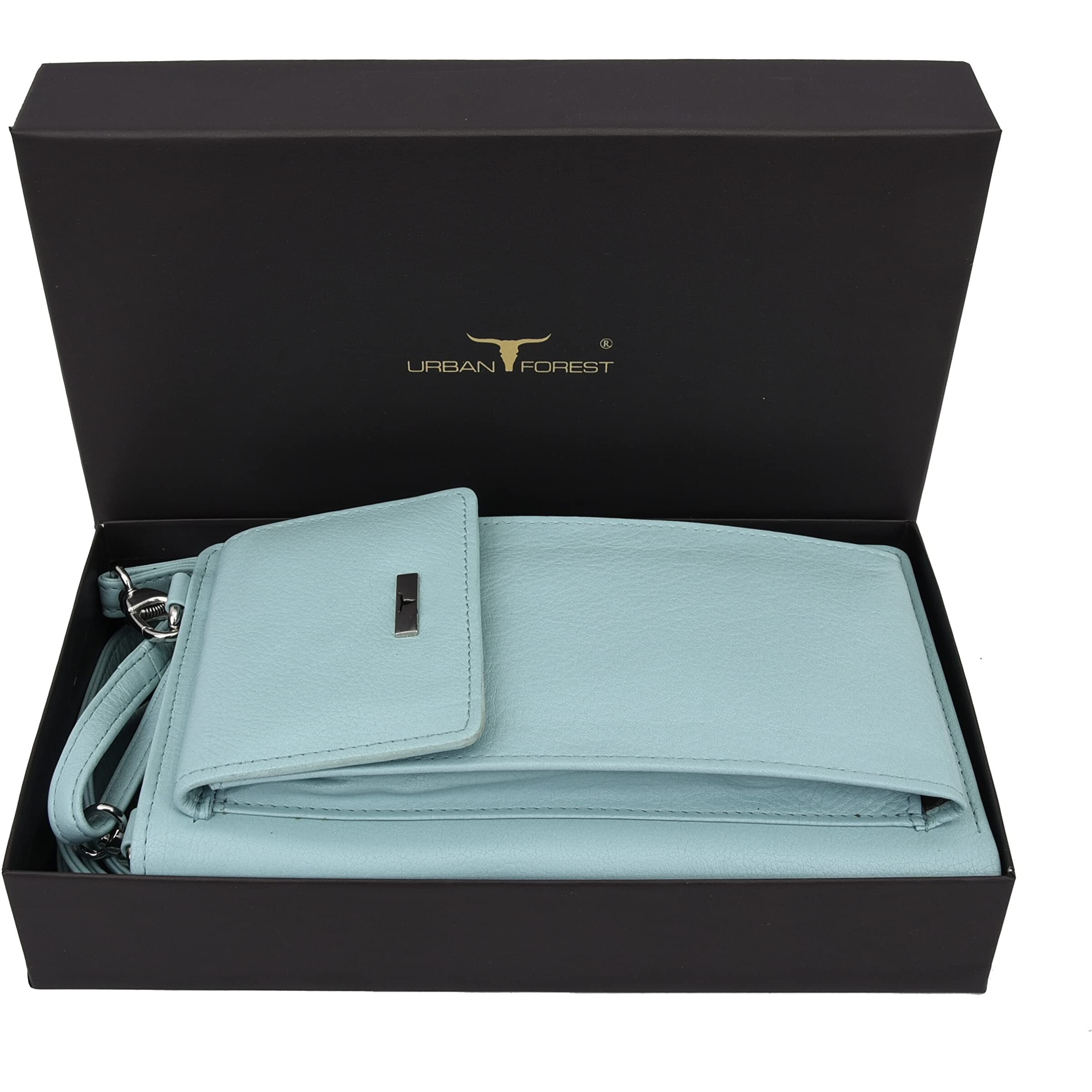 Urban Forest Ruby Pastel Blue Leather Wallet For Women