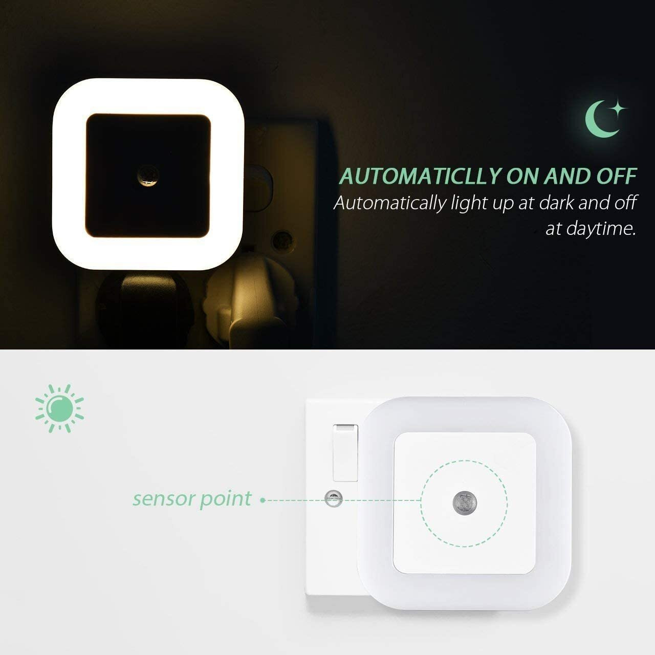 Zoqweid Plug Light Night | Plug In Night Lamp | Dim Light For Bedroom Night | Night Lamp For Bedroom Plug Type | 0.5W Led With Smart Automatic On Off Night Sensor (Night Lamp - White)