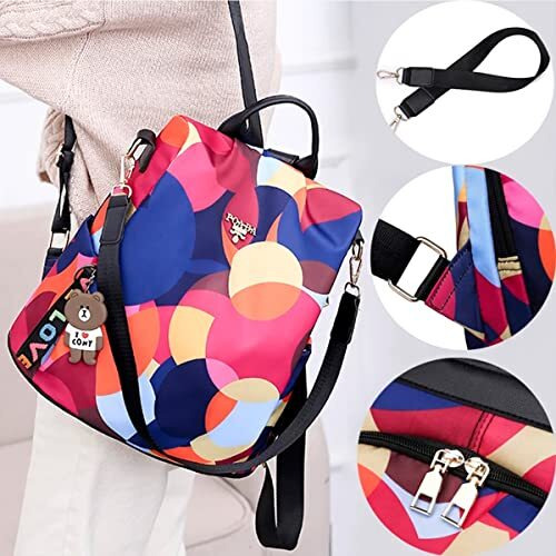 Typify Trending Modern Oxford Antitheft Women Girls Trendy College Bag Travel Standard Backpack Gift For Her (Multicolour)Medium