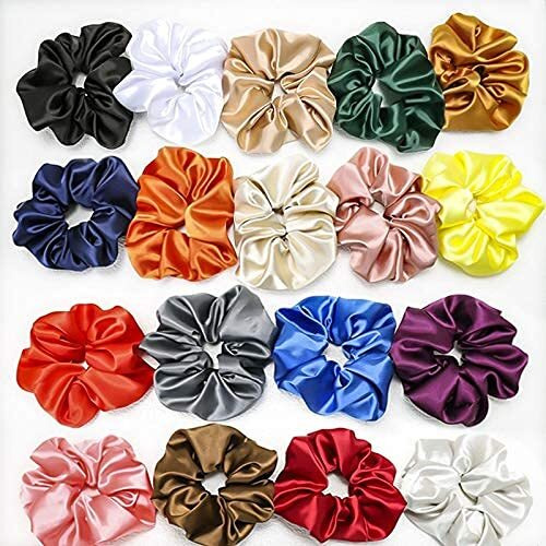 Starvis Soft Luxury Satin Scrunchies For Women Girls, Scrunchies For Wrist | Pack Of 24 | Silk Pastel Colors,Hair Ties Combo, Anti-Hair-Breakage, Hair Scrunchie Set For Girls, Women, Mom, Sister