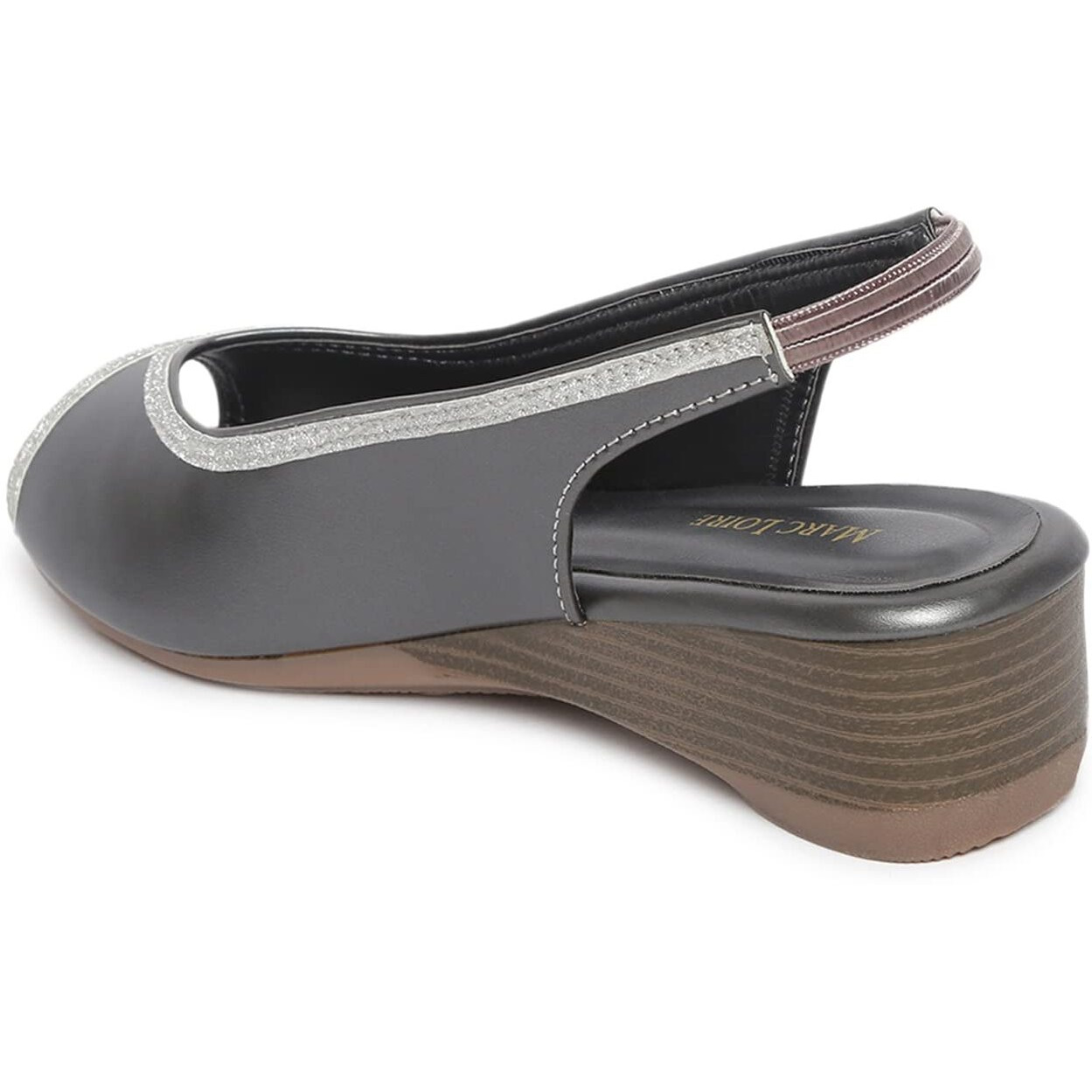 Marc Loire Womens Open Toe Block Heel Sandals, Gun Metal - 5 Uk