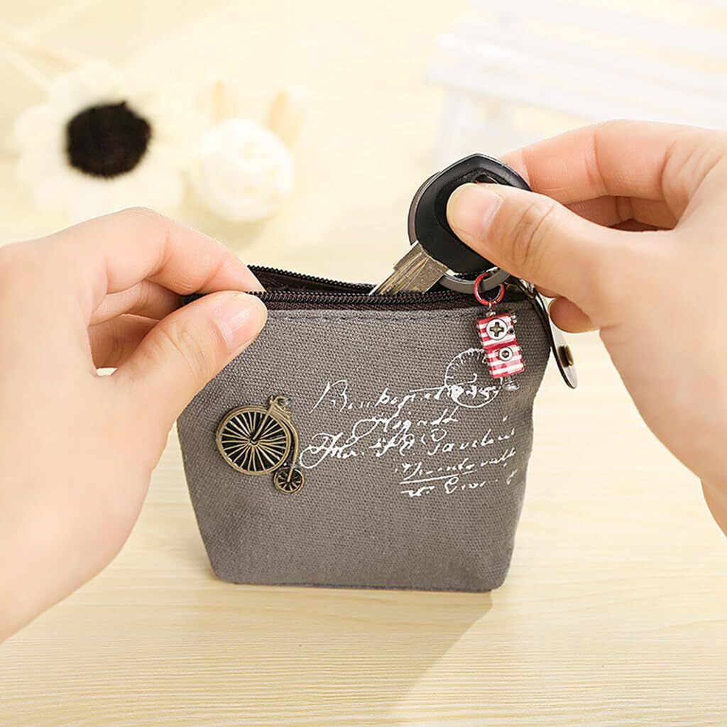 Zibuyu Cute Coin Pouch For Girls Women Mini Coins Wallet For Girls Kids Premium Cotton Canvas Small Pouch For Coins Women Zipper Wallets For Girls Kids Multicolor - 4 Pcs