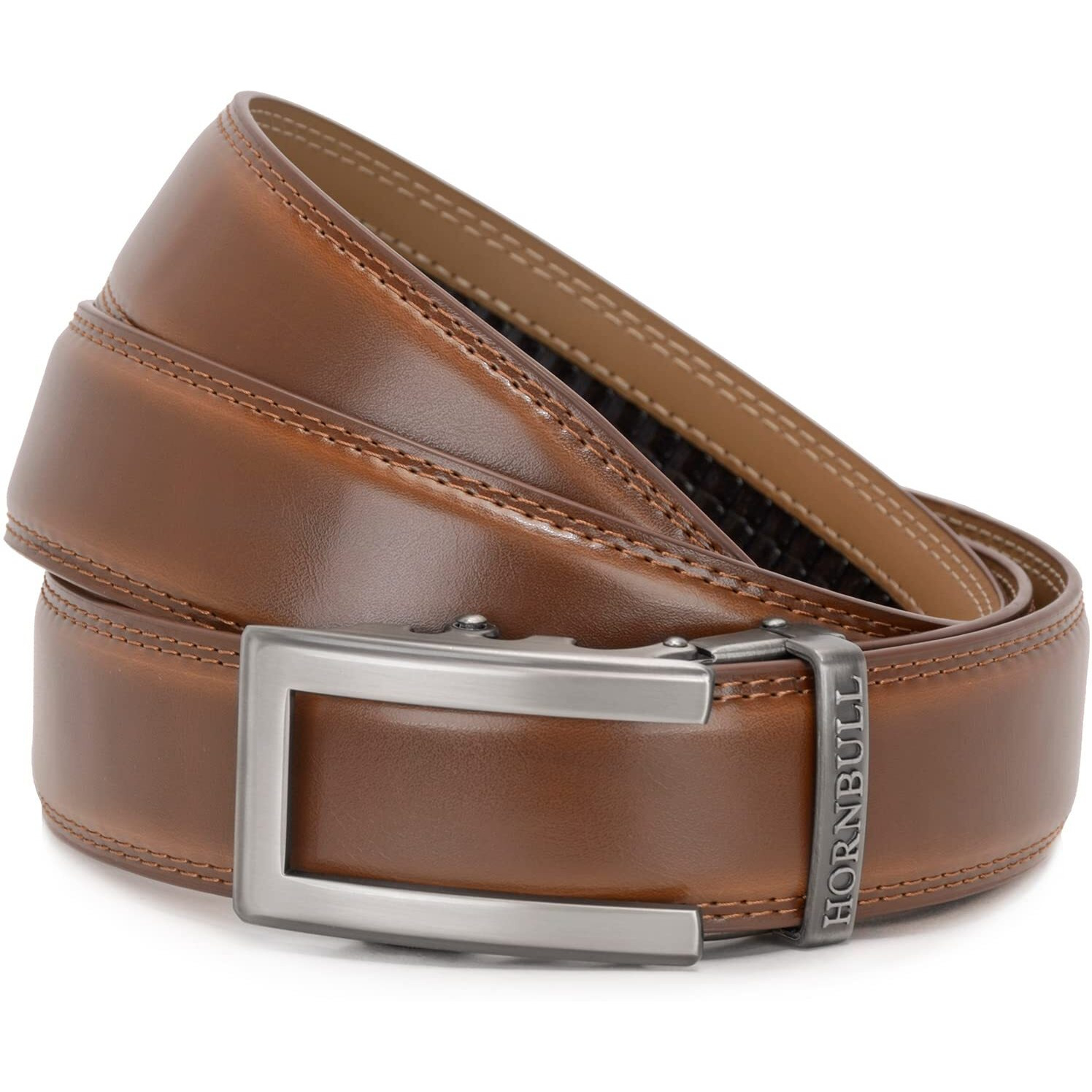 Hornbull Riga Tan Leather Belt For Men | Mens Belt Autolock | Formal And Casual Leather Belt