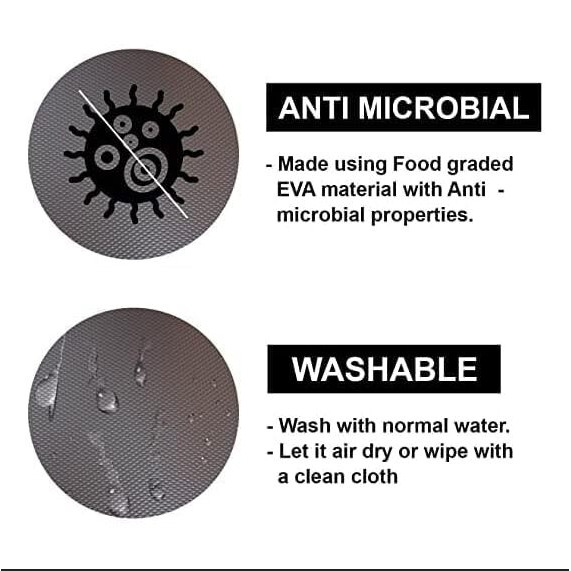 Kayjen (30 Cm X 3 M) Eva Useful And Multipurpose Anti Slip Mat/Sheet For Fridge, Kitchen, Drawer, Shelf Liner, Metallic Grey,Eva