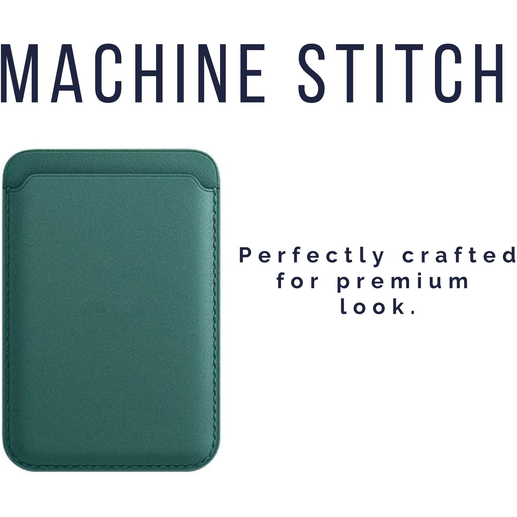 Captese Faux Leather Unisex Mag-Safe Wallet Pouch, Magnetic Credit/Debit Card Holder With Rfid Blocking For Iphone 14/13 / 12 Series (Leaf Green)