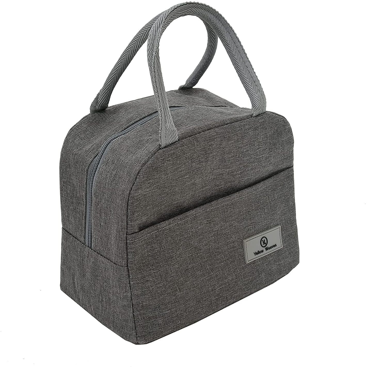 Yellow Weaves Insulated Travel Lunch/Tiffin/Storage Bag For Office, College & School, (Grey) (Canvas Cloth)