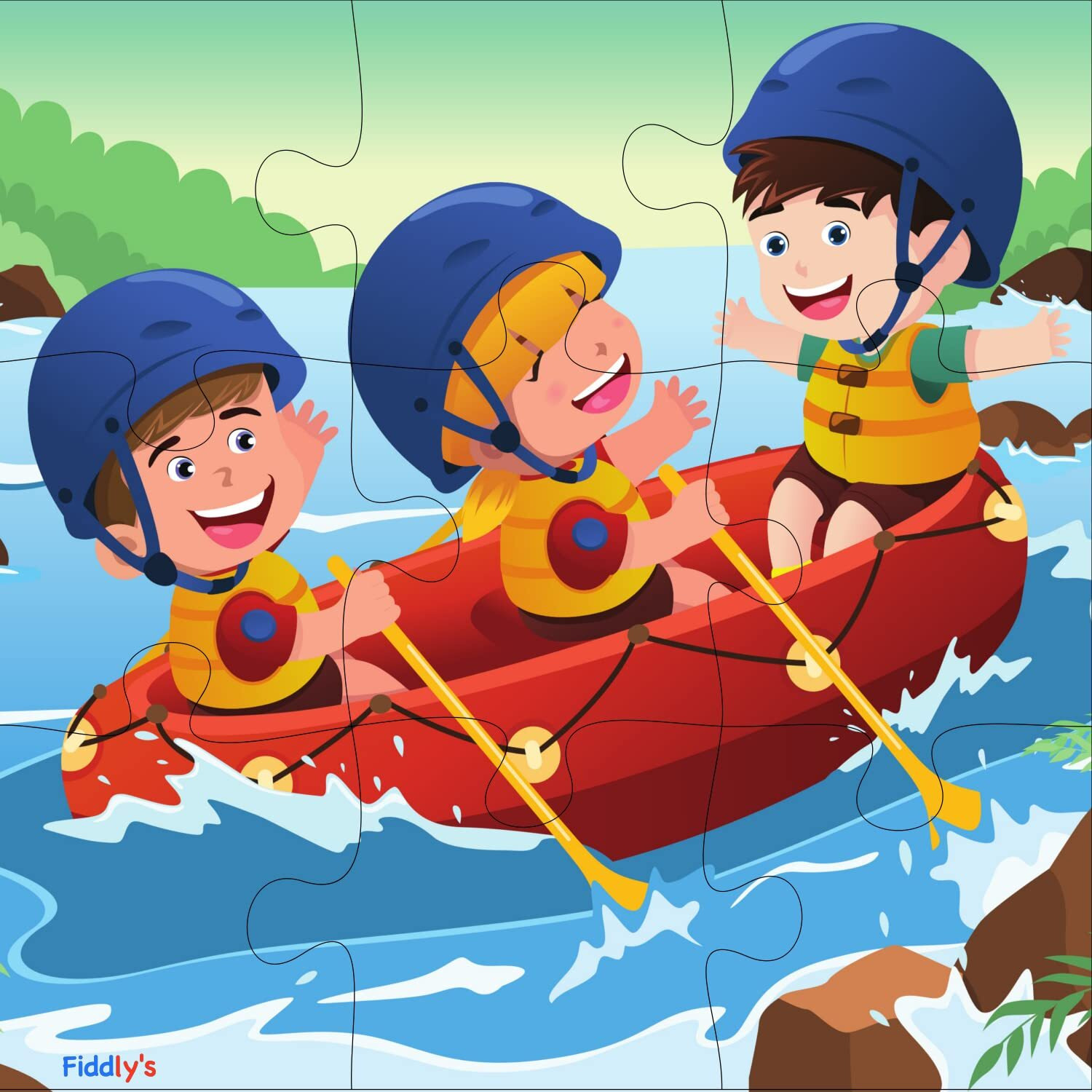 Fiddlys Fiddly's Wood Jigsaw Puzzles For Kids & Children -9 Pieces Age 3+ (Adventure Pack Of 4)