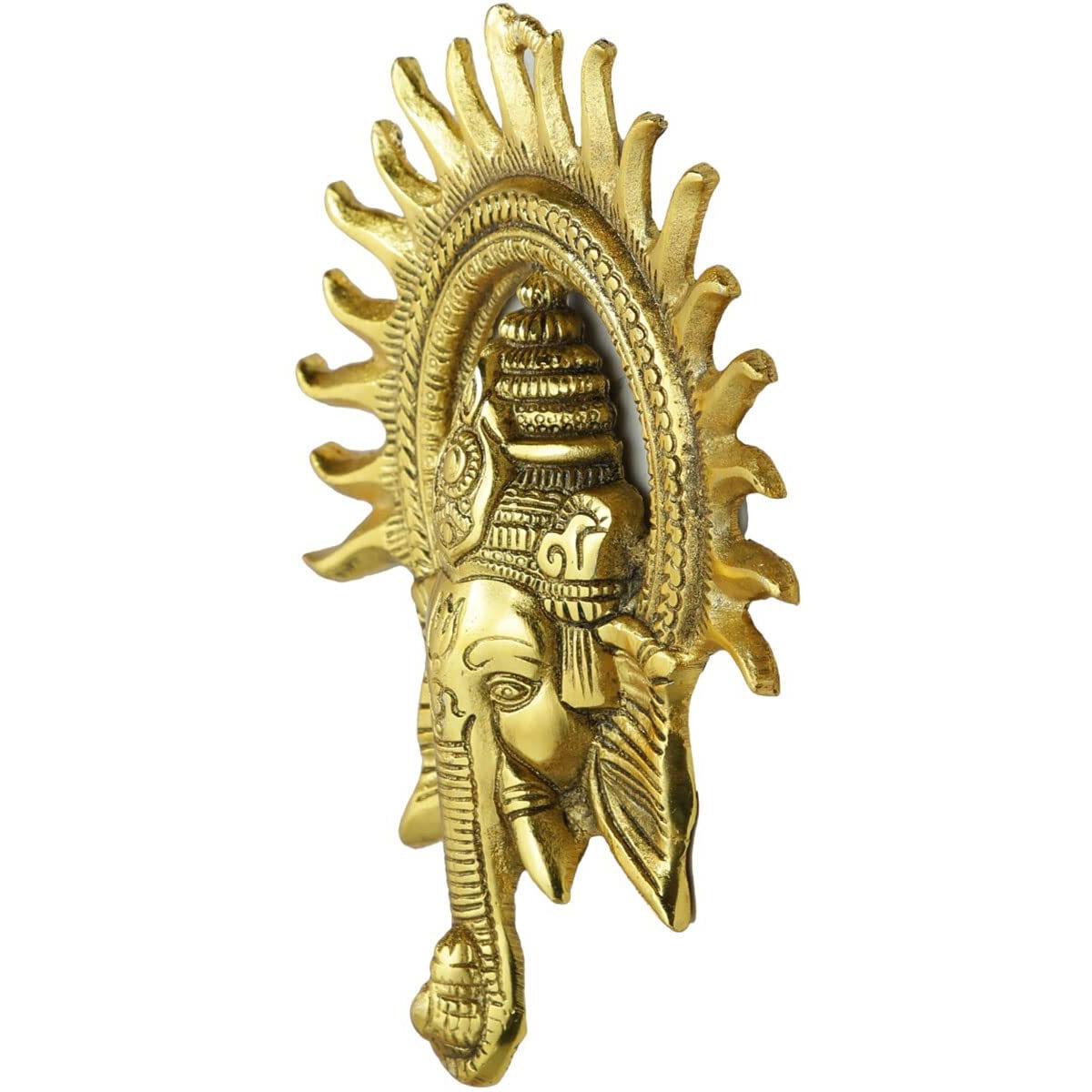Craftvatika Gift Items Ganesha Sun Decorative Metal Wall Hanging Art Ganpati Ganesh Showpiece,Lucky Feng Shui Wall Decor,Home Decor, Pooja Room Temple & Gift For Family, Housewarming(1 Pcs)