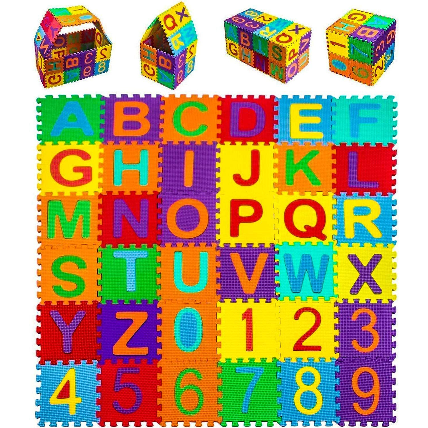 Lucid...We Build Relations Lucid Alphanumeric Puzzle Foam Mat For Kids(A-Z&0-9)|Alphabet,Numerals Puzzle,Colorful Kids Rug Play Mat Soft Floor(Multi Colour,11X11 Cm Each(Atoz,And 0 To 9 Numbers)