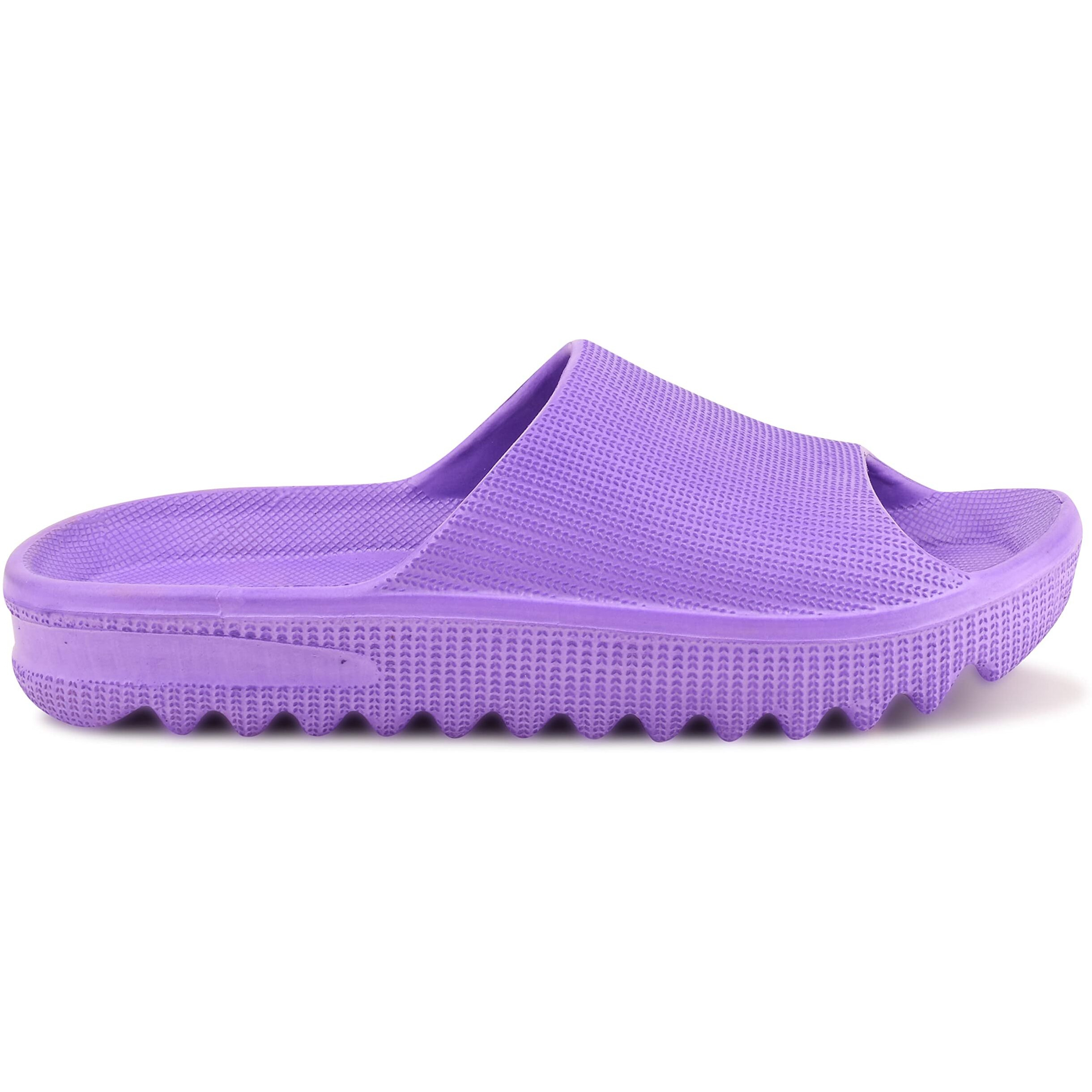 Beonza Women Stylish Slides Flip Flops Slippers Purple