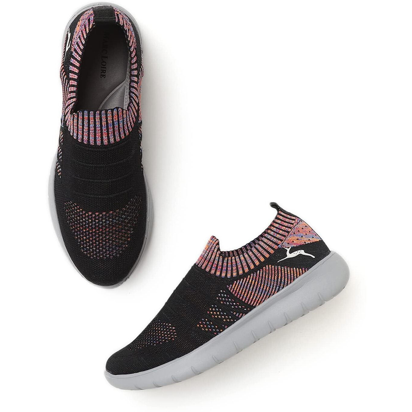 Marc Loire Slip-On Sneakers For Women, Lightweight & Comfortable Walking Sports Shoes Without Laces Multi Color - 4 Uk