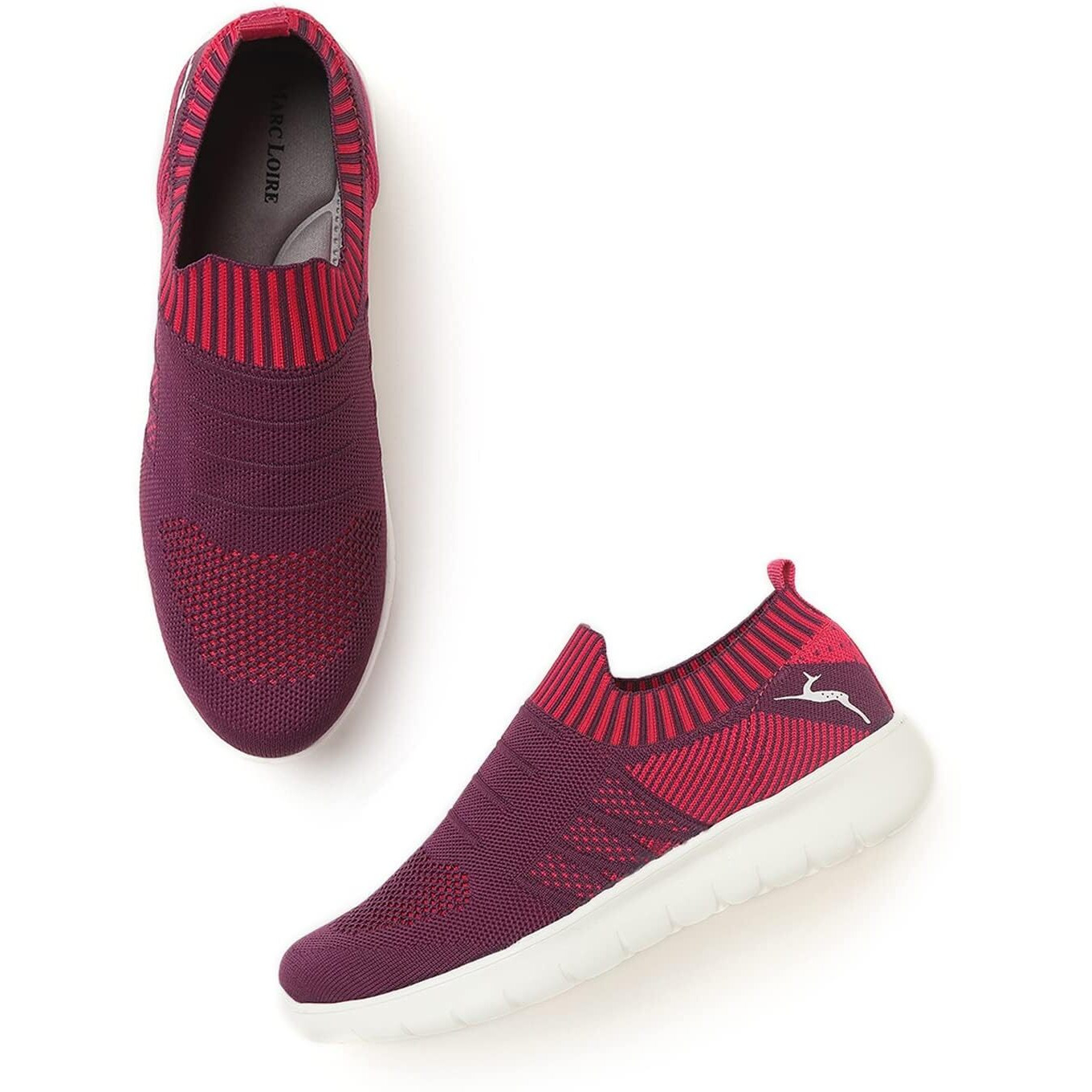 Marc Loire Women's Athleisure Knitted Active Wear Slip-On Sneaker Shoes (Purple, Numeric_8)