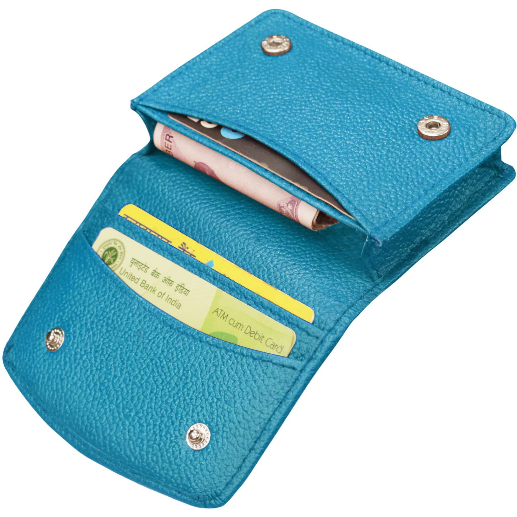 Abys Genuine Leather Unisex Sky Blue Card Case (8545Skbl-A)