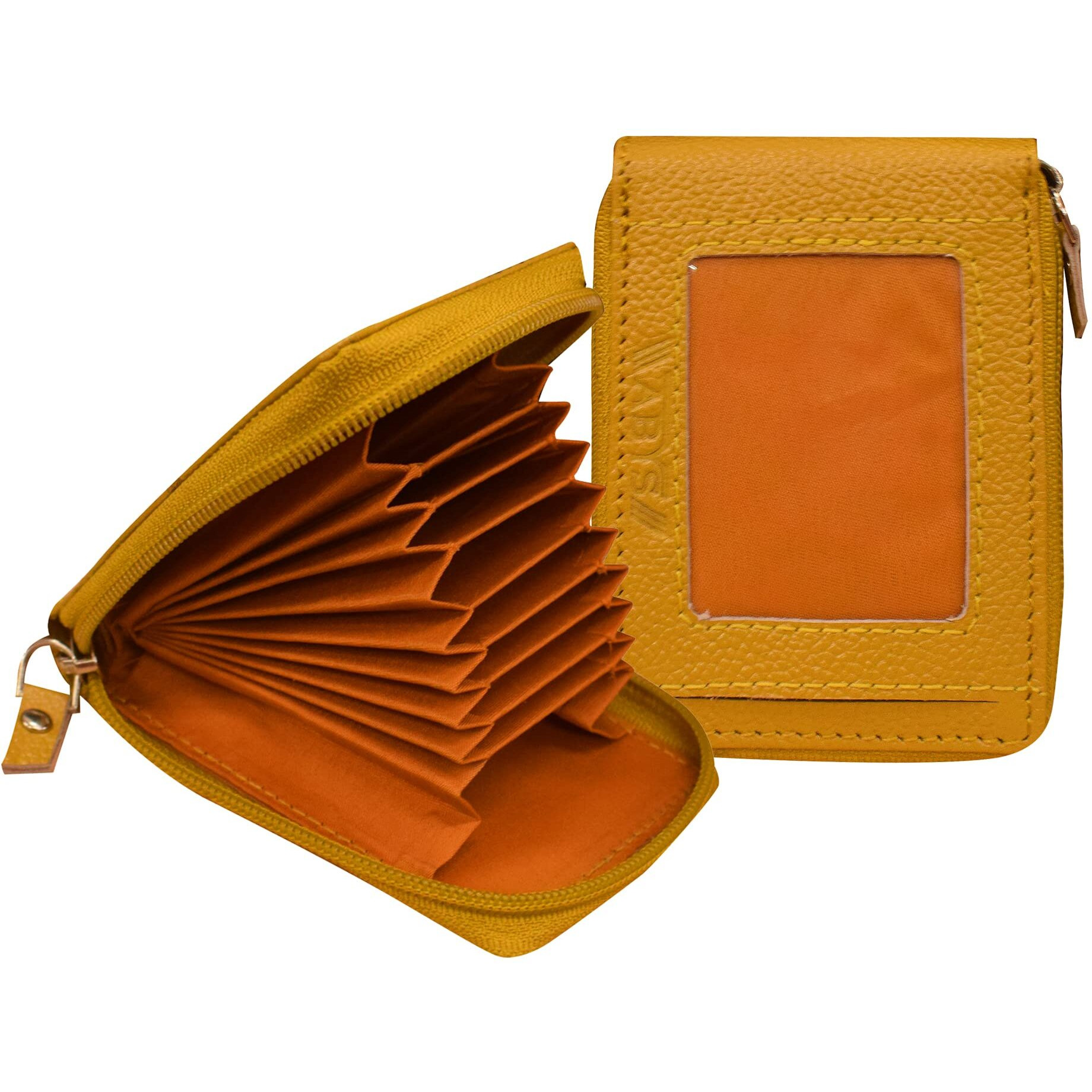 Abys Genuine Leather Yellow Card Holder||Atm Card Case For Men & Women (8549Yl)