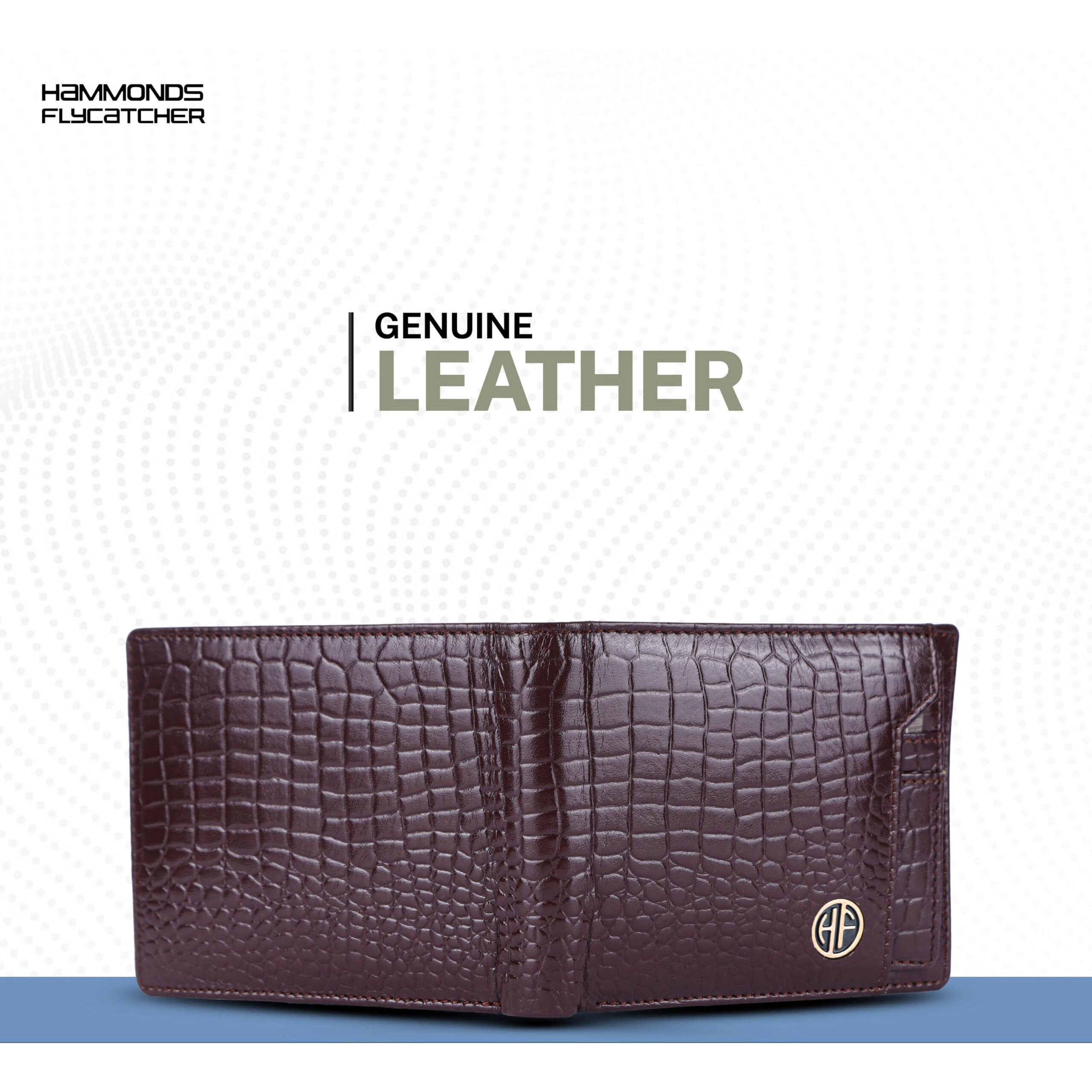 Hammonds Flycatcher Wallet For Men Leather Original, Leather Wallet For Men Stylish Men Wallet, Mens Wallet Leather, Wallets For Man, 6 Card Slots, Purse For Men Branded, Gift For Men - Croc Brown
